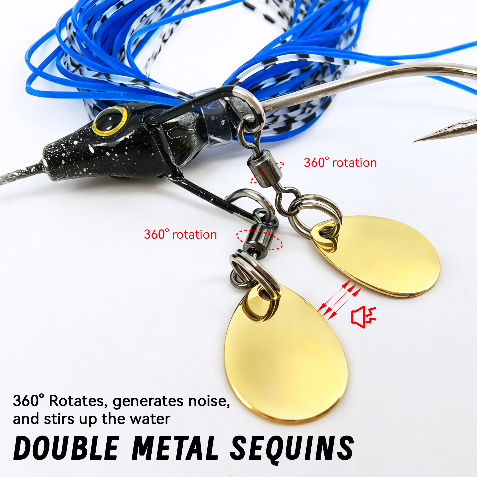 FREE FISHER 5pcs/Lot Single Willow Spinnerbaits,9cm 16g Vibrating Bladed Buzz Baits,Silicone Skirts Chatterbaits,Swim Jig Lures for Bass Pike