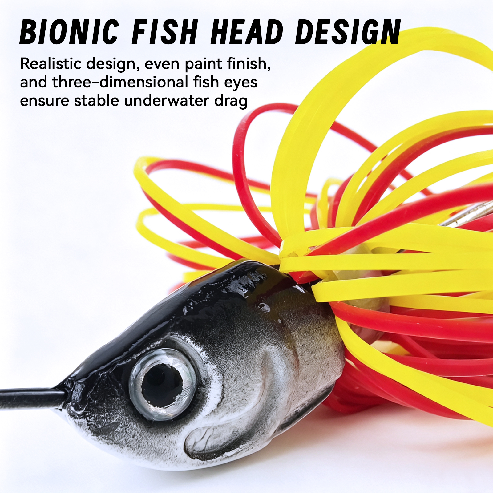 FREE FISHER 5pcs/Box Spinnerbait Fishing Lure with 3D Eyes,8.2cm 14.6g Silicone Skirt Buzz Baits,Willow Blade Jig Lure for Bass
