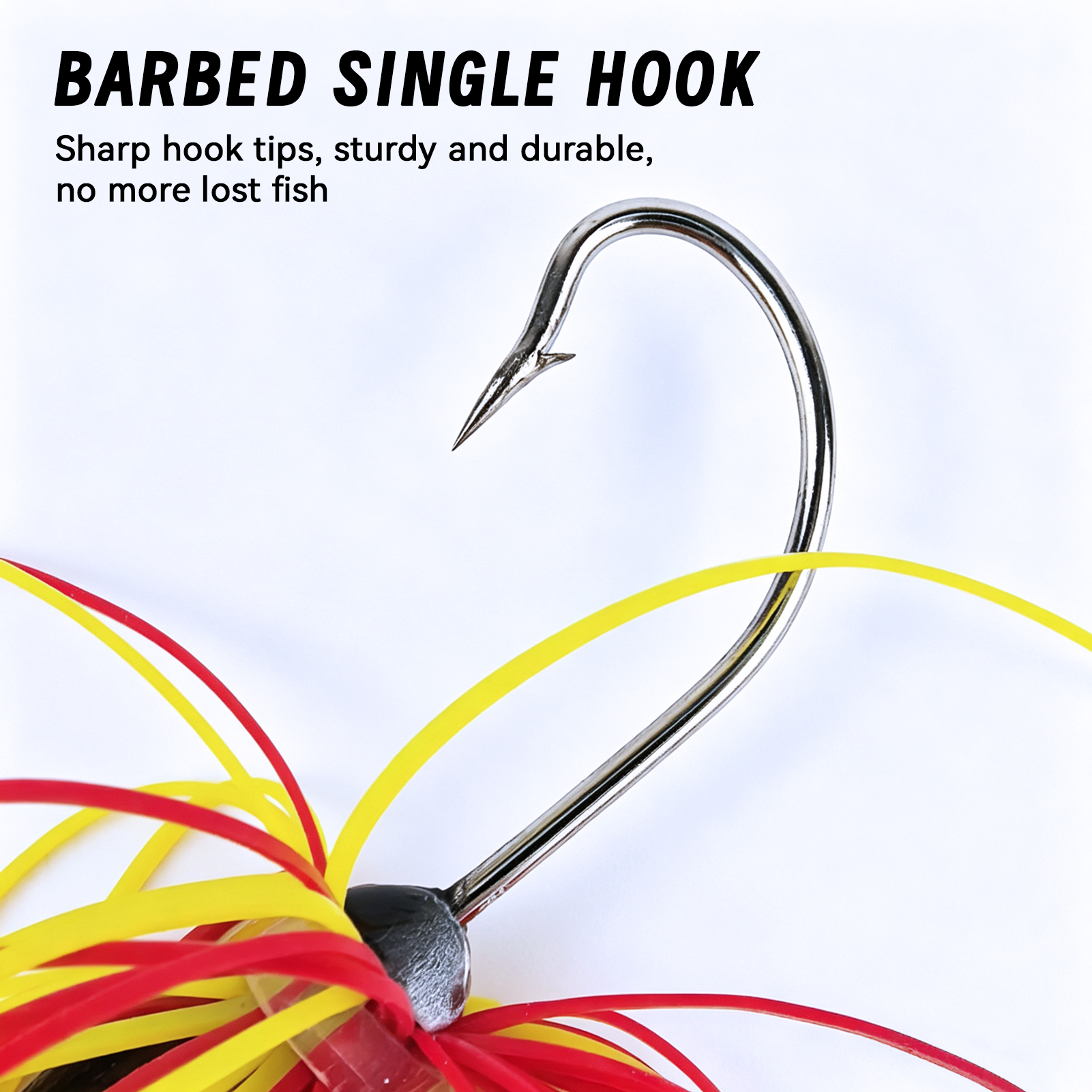 FREE FISHER 5pcs/Box Spinnerbait Fishing Lure with 3D Eyes,8.2cm 14.6g Silicone Skirt Buzz Baits,Willow Blade Jig Lure for Bass