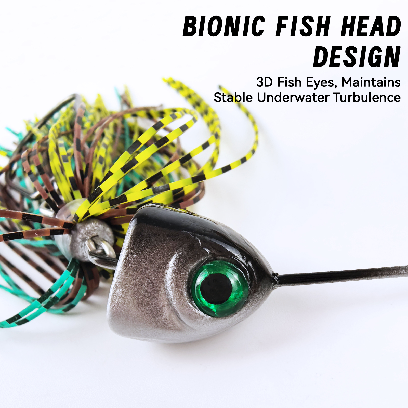 FREE FISHER 5pcs 3D Fisheye Fishing Spinnerbait,Blade Colorful Skirts Buzz Baits,11cm 27g Jig Head Lure Crankhooks for Bass Pike