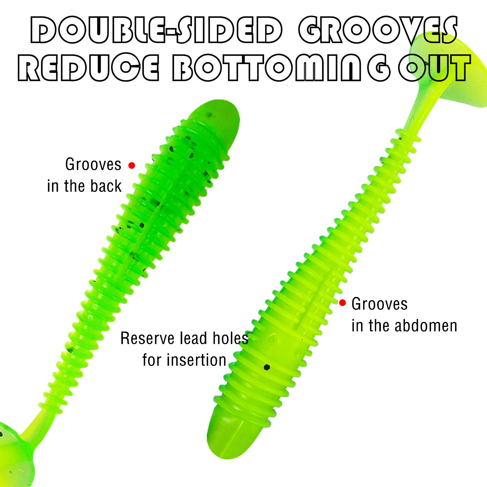 FREE FISHER Fishing Worm Lures Kit,40pcs/Box Soft Maggot Baits,Thread T-Tail Fishing Grubs,Freshwater Saltwater 5.5cm/1.3g Swimbaits for Trout Bass