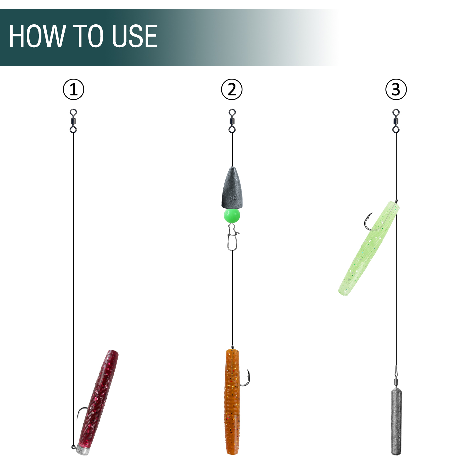 FREE FISHER 30pcs/Box Fishing Wacky Worms Lures,6.5cm 4.3g Soft Stick Baits,Ned Rig Worm Baits,Crawfish Shroom Lures for Bass