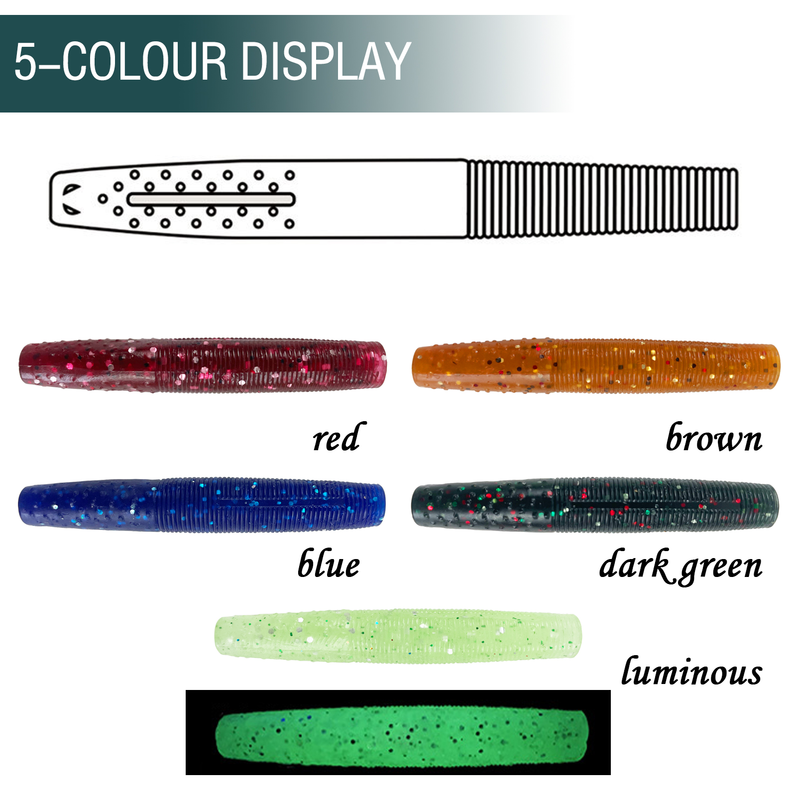 FREE FISHER 30pcs/Box Fishing Wacky Worms Lures,6.5cm 4.3g Soft Stick Baits,Ned Rig Worm Baits,Crawfish Shroom Lures for Bass