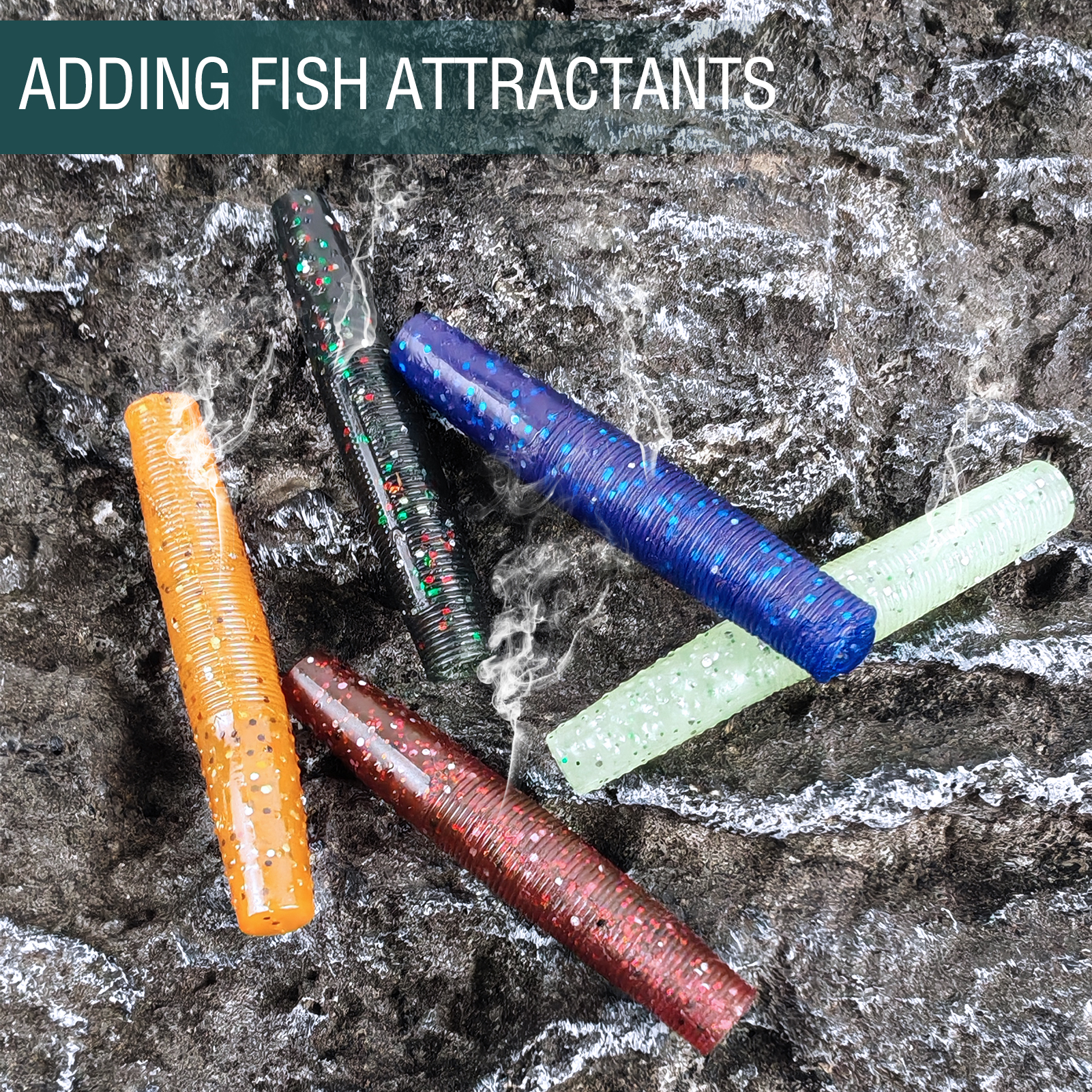 FREE FISHER 30pcs/Box Fishing Wacky Worms Lures,6.5cm 4.3g Soft Stick Baits,Ned Rig Worm Baits,Crawfish Shroom Lures for Bass