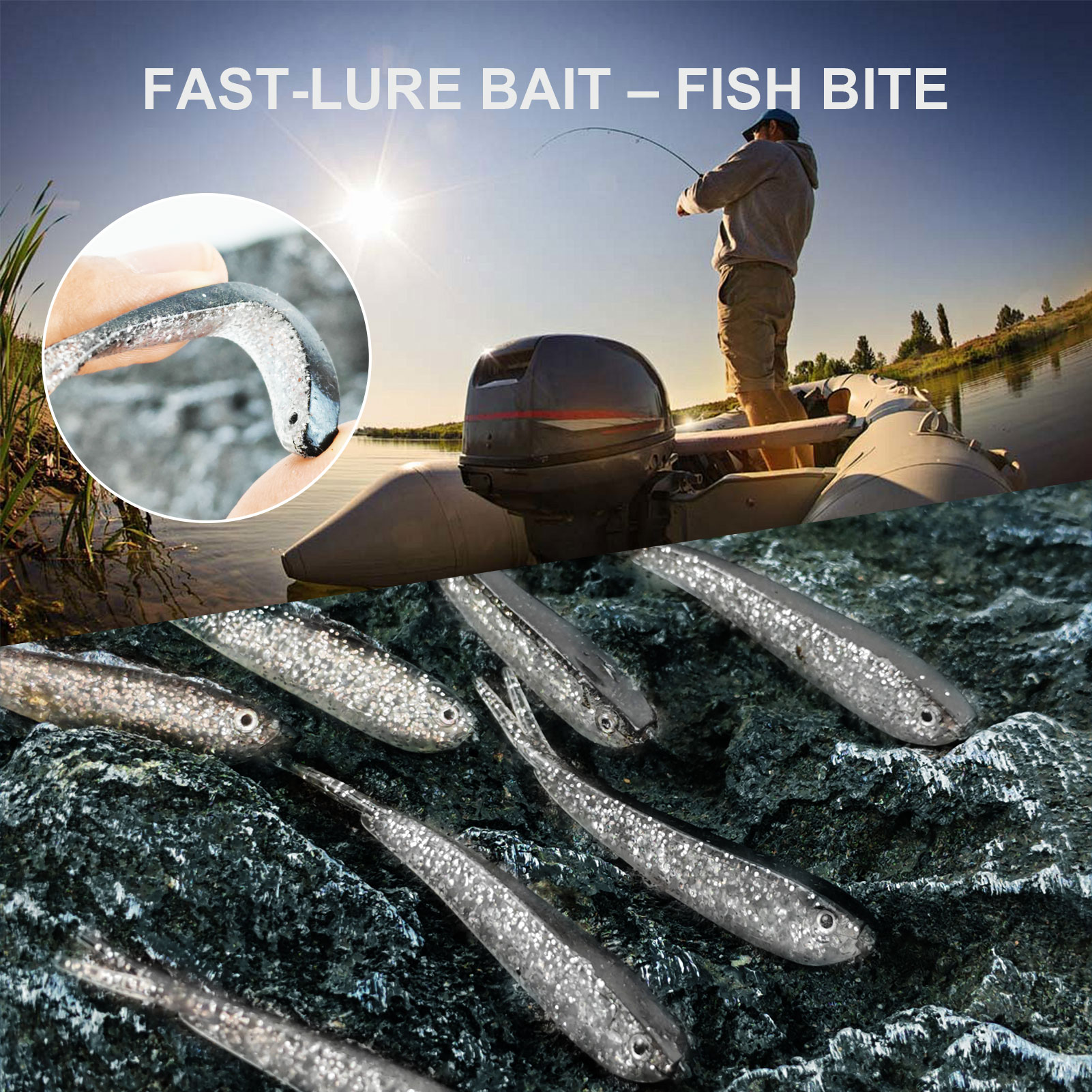 FREE FISHER Fishing Soft Lures Kit,50pcs/Lot Plastic Paddle Tail Swimbaits,8.2cm 2.2g Fishing Baits for Saltwater/Freshwater