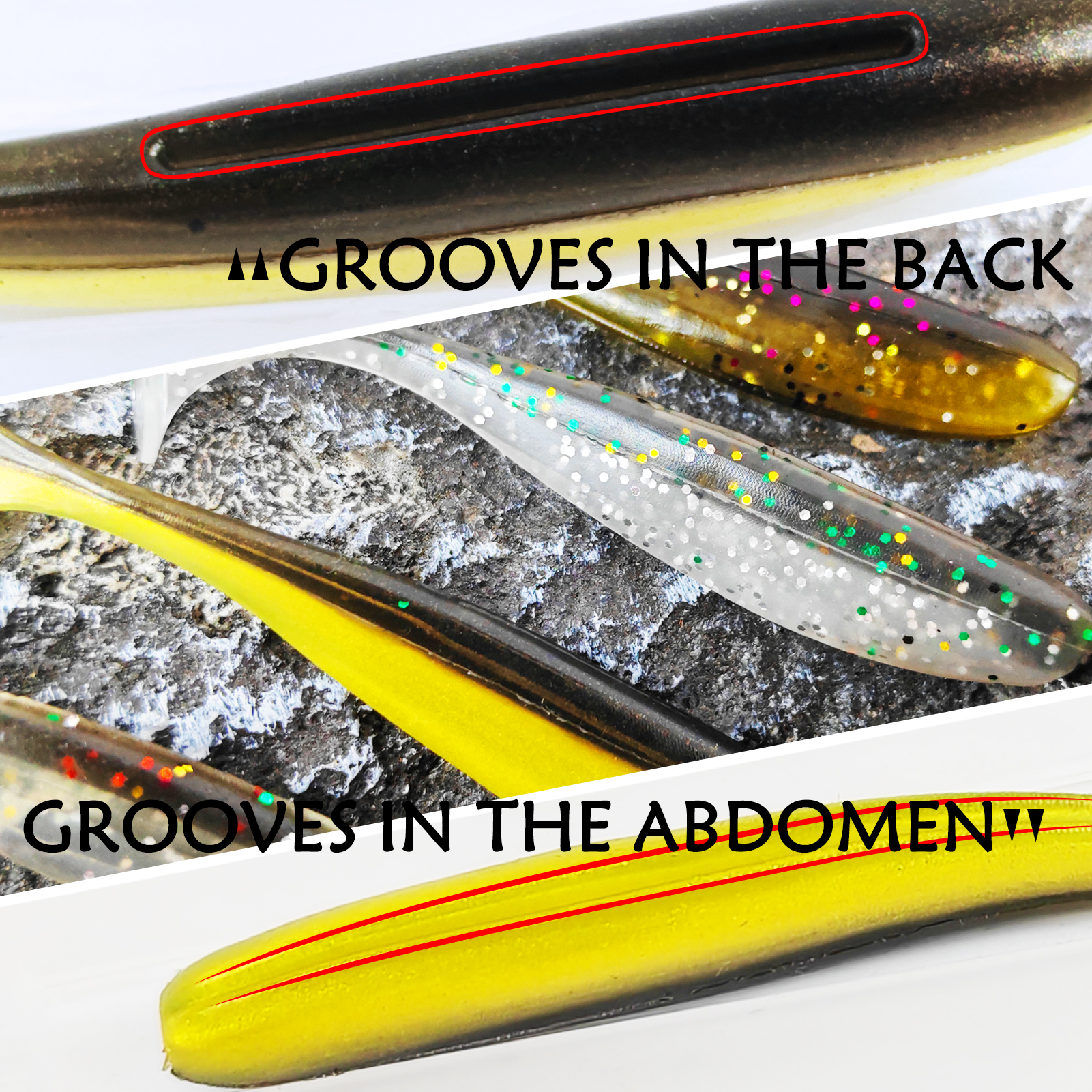 FREE FISHER 100pcs/Box Fishing Soft Plastic Lures,Paddle Tail Swimbaits,2.8in 0.08oz Fishing Baits for for Bass Trout Walleye