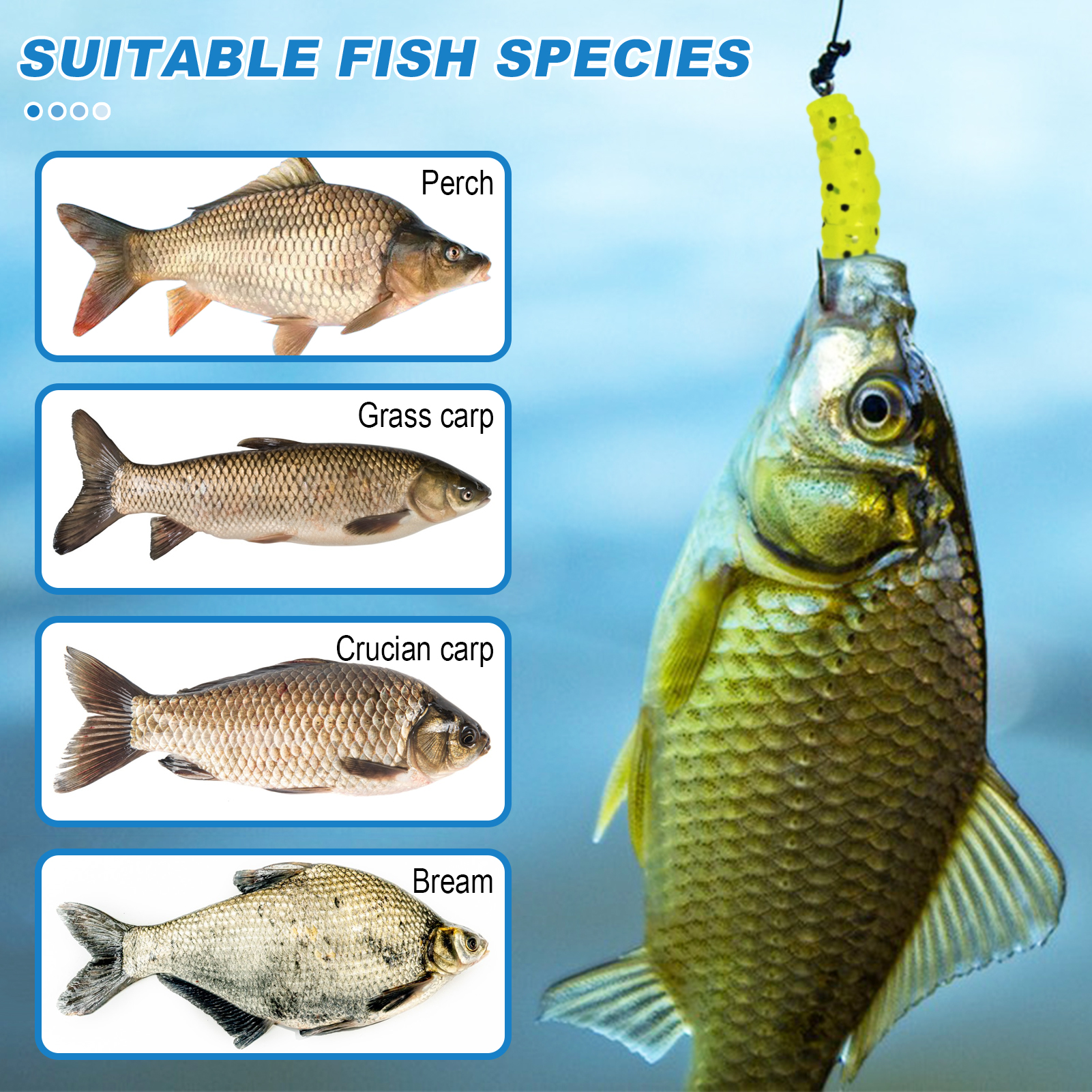 FREE FISHER 120pcs/Lot Maggot Pupae Lure,Ice Fishing Soft Worm,2-2.5cm Mealworm Crappie Jigs,Grubs Baits for Trout/Pan Fish/Bass