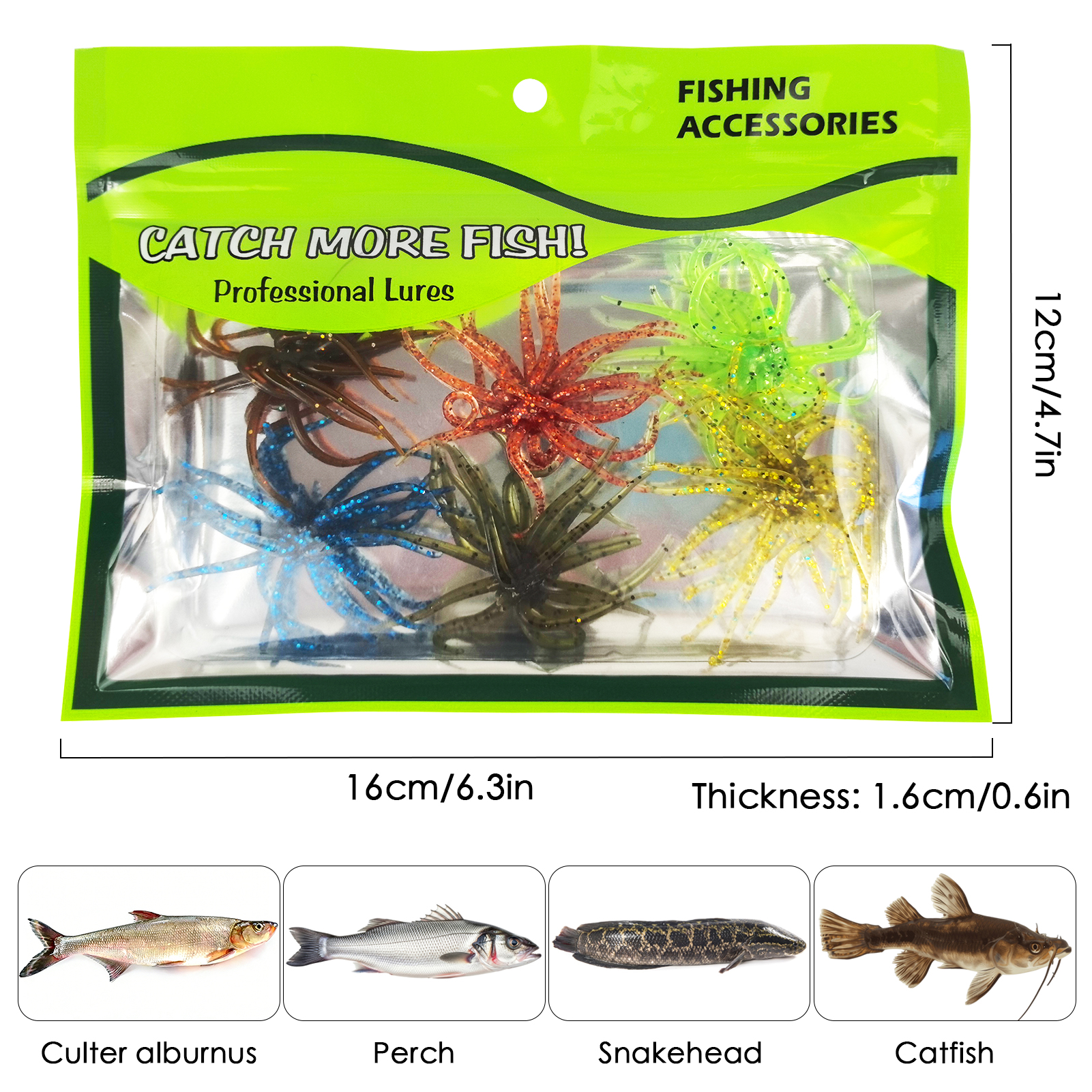 FREE FISHER 6pcs/Lot Fishing Sea Urchin Baits,Floating Soft Lures,5cm 1.6g/9cm 2.8g Dice Fishing Artificial Lures for Trout/Bass 