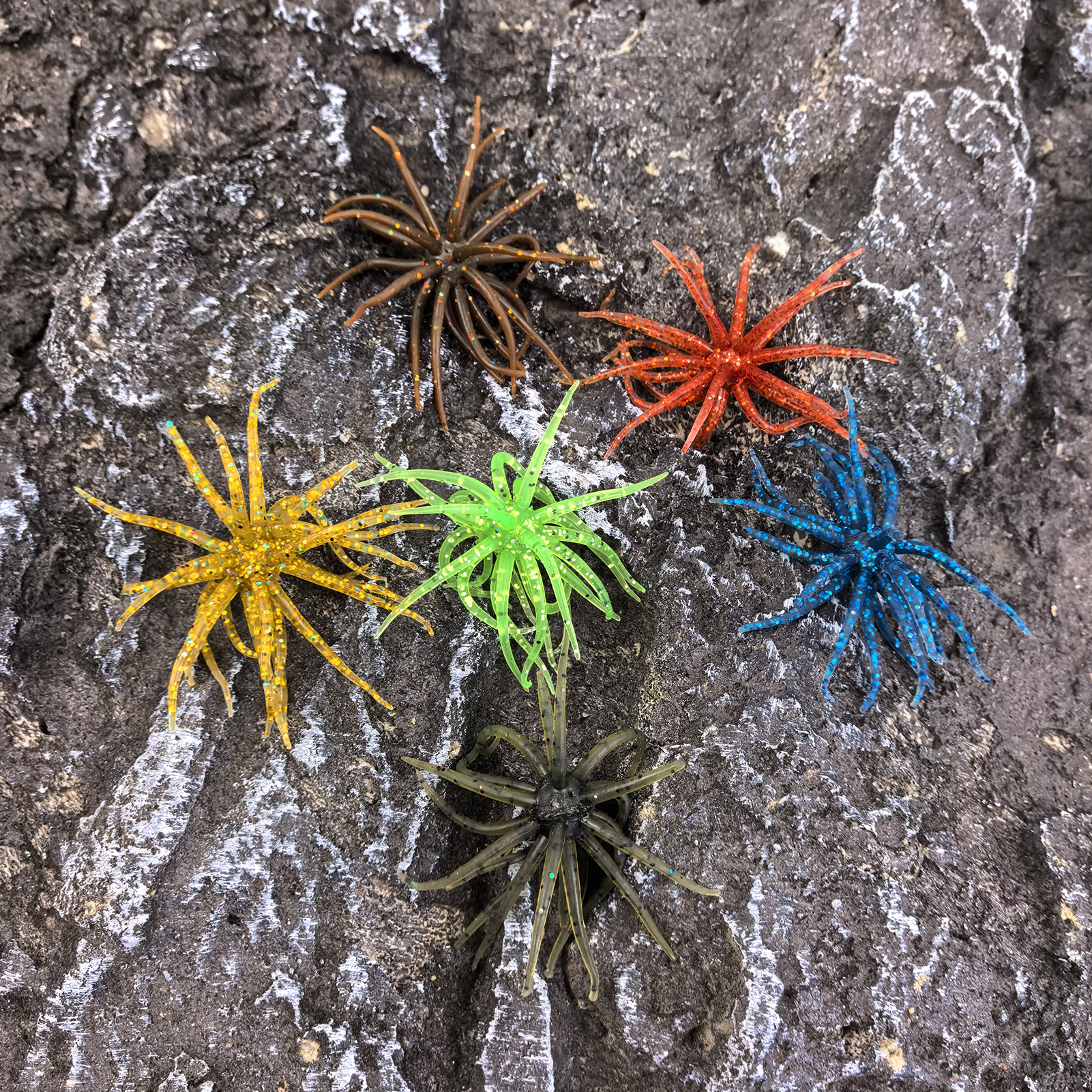 FREE FISHER 6pcs/Lot Fishing Sea Urchin Baits,Floating Soft Lures,5cm 1.6g/9cm 2.8g Dice Fishing Artificial Lures for Trout/Bass 