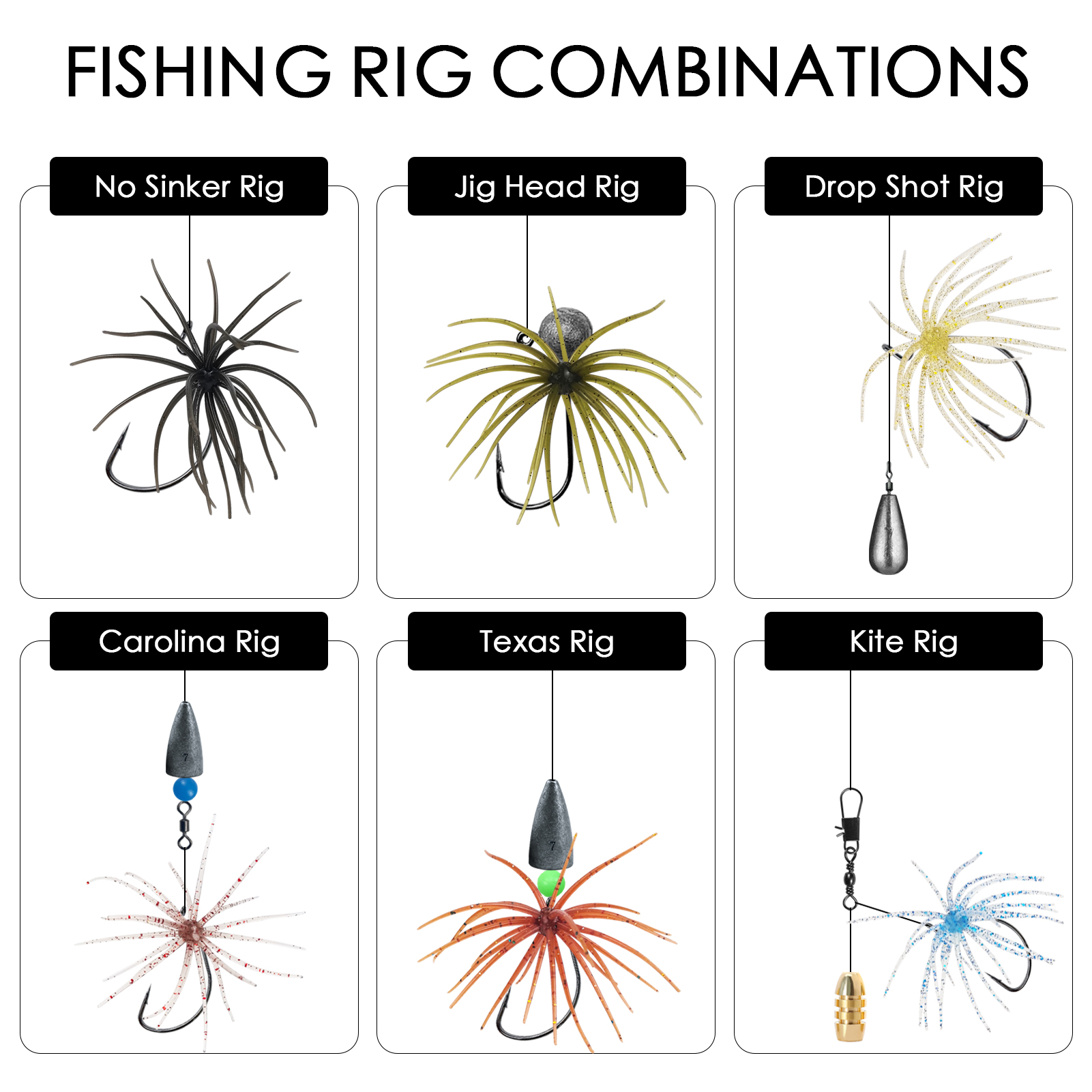 FREE FISHER 6pcs/Lot Fishing Sea Urchin Baits,Floating Soft Lures,5cm 1.6g/9cm 2.8g Dice Fishing Artificial Lures for Trout/Bass 