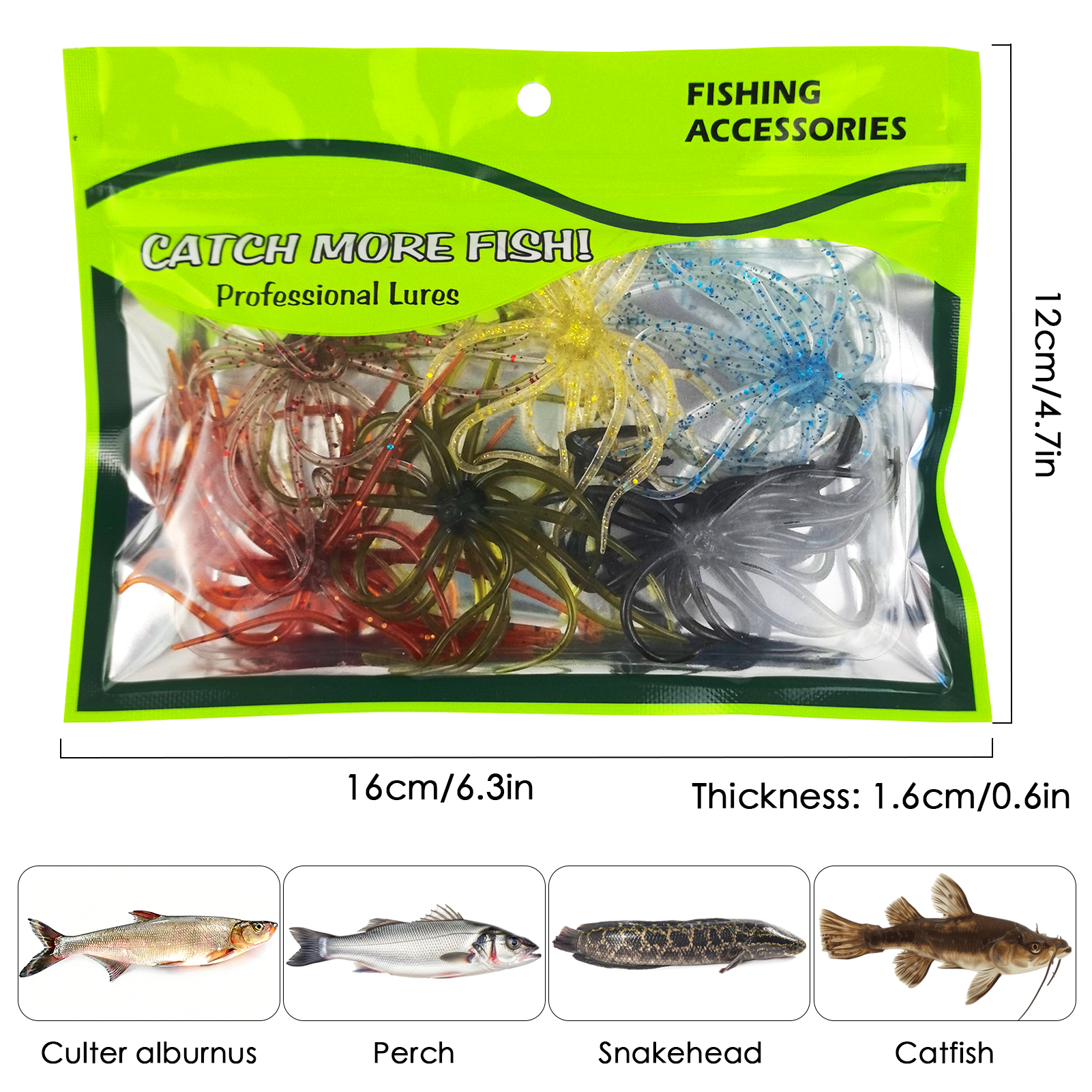 FREE FISHER 6pcs/Lot Fishing Sea Urchin Baits,Floating Soft Lures,5cm 1.6g/9cm 2.8g Dice Fishing Artificial Lures for Trout/Bass 