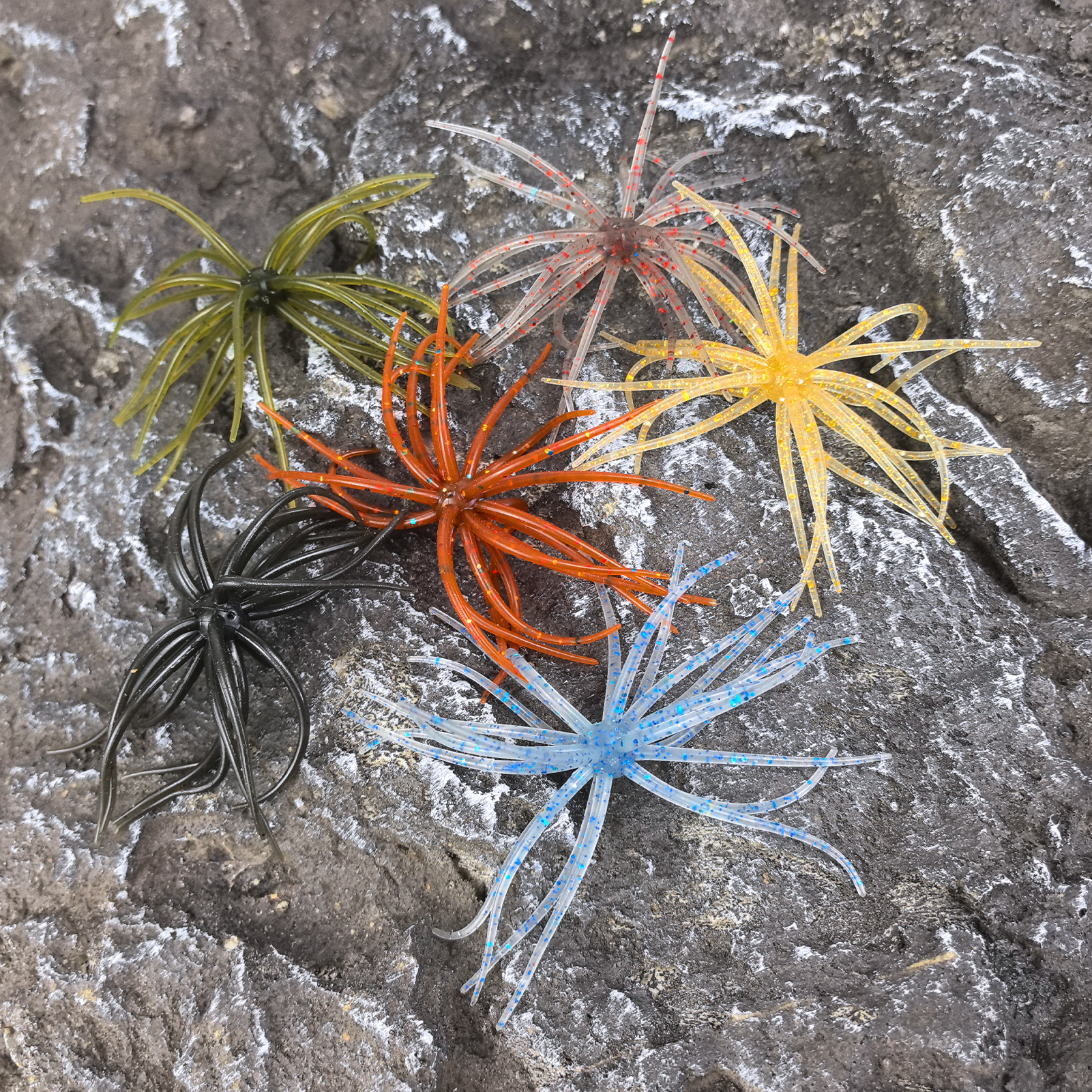 FREE FISHER 6pcs/Lot Fishing Sea Urchin Baits,Floating Soft Lures,5cm 1.6g/9cm 2.8g Dice Fishing Artificial Lures for Trout/Bass 