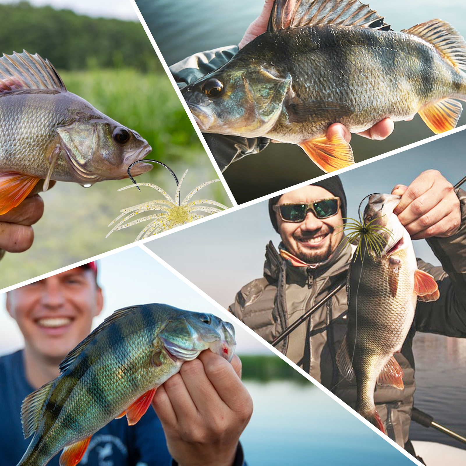 FREE FISHER 6pcs/Lot Fishing Sea Urchin Baits,Floating Soft Lures,5cm 1.6g/9cm 2.8g Dice Fishing Artificial Lures for Trout/Bass 