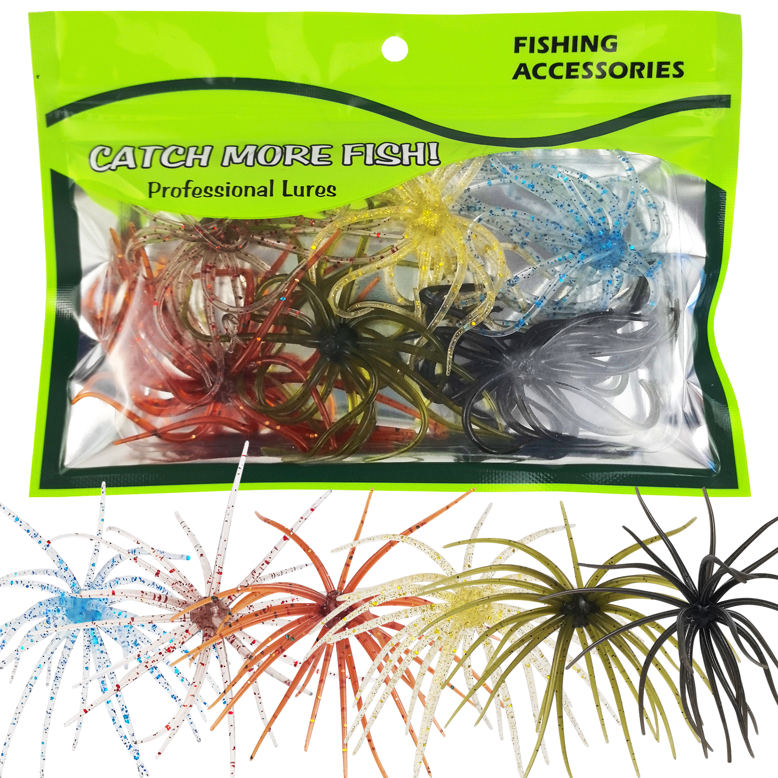 FREE FISHER 6pcs/Lot Fishing Sea Urchin Baits,Floating Soft Lures,5cm 1.6g/9cm 2.8g Dice Fishing Artificial Lures for Trout/Bass 