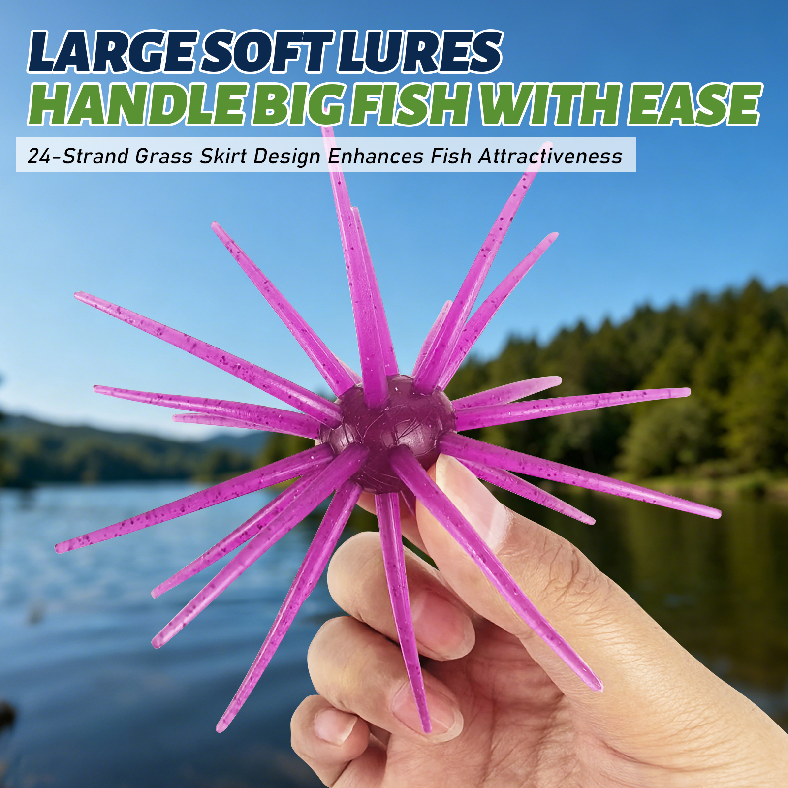 FREE FISHER Sea Urchin Bait,TPE Floating Fishing Lures,10.5cm 9g Dice Artificial Lure,13.5cm 17g Creature Baits for Wacky/Neko Rigs