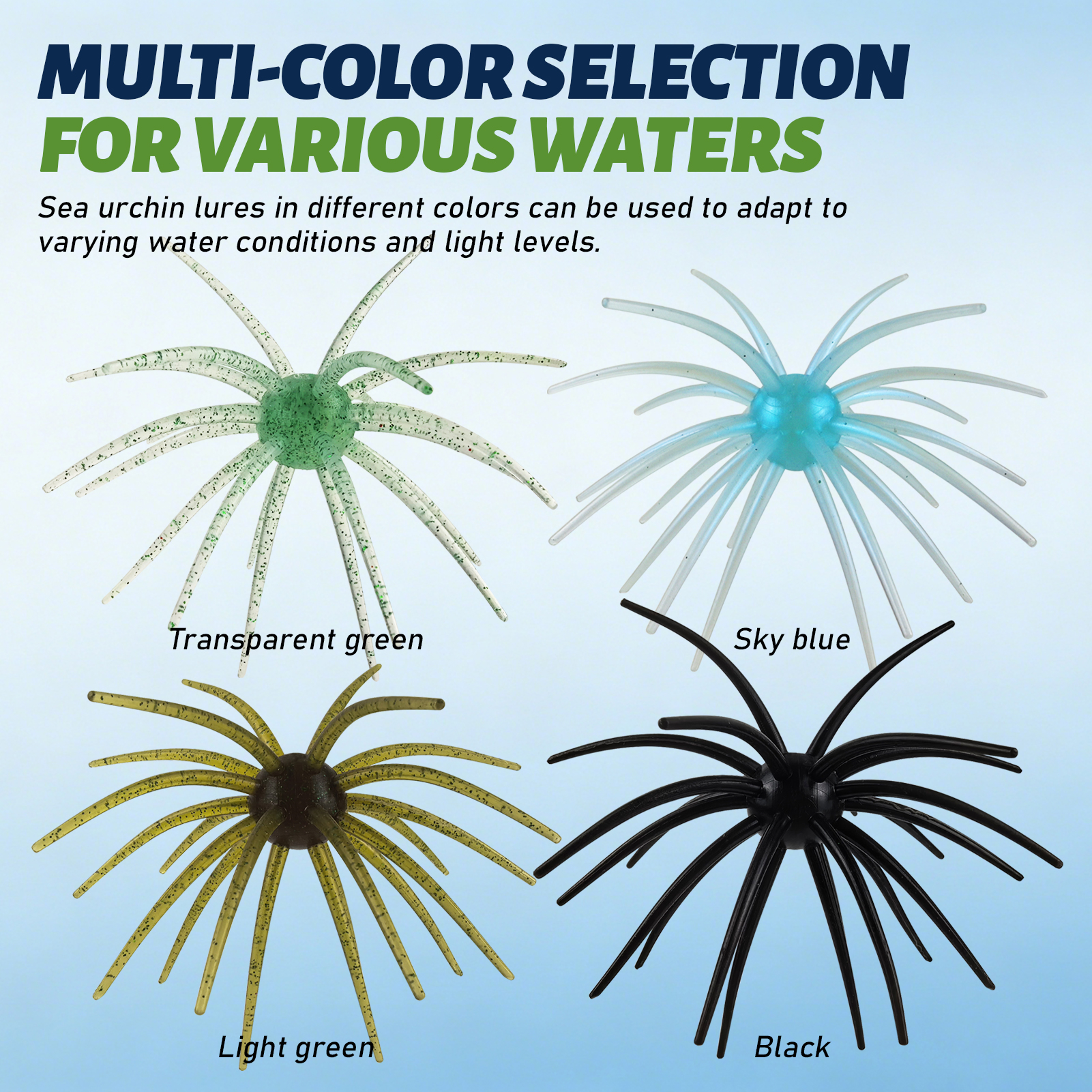 FREE FISHER Sea Urchin Bait,TPE Floating Fishing Lures,10.5cm 9g Dice Artificial Lure,13.5cm 17g Creature Baits for Wacky/Neko Rigs