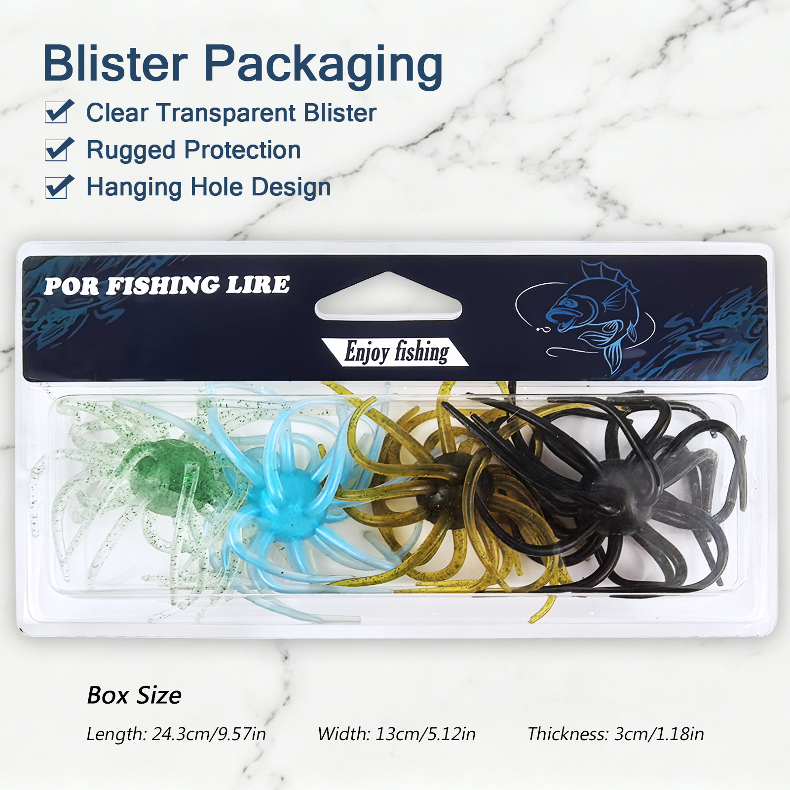 FREE FISHER Fishing Sea Urchin Baits Kit,TPE Floating Soft Fuzzy Lures,5cm/9cm/11cm/13cm Dice Artificial Creature Lures for Trout/Bass 