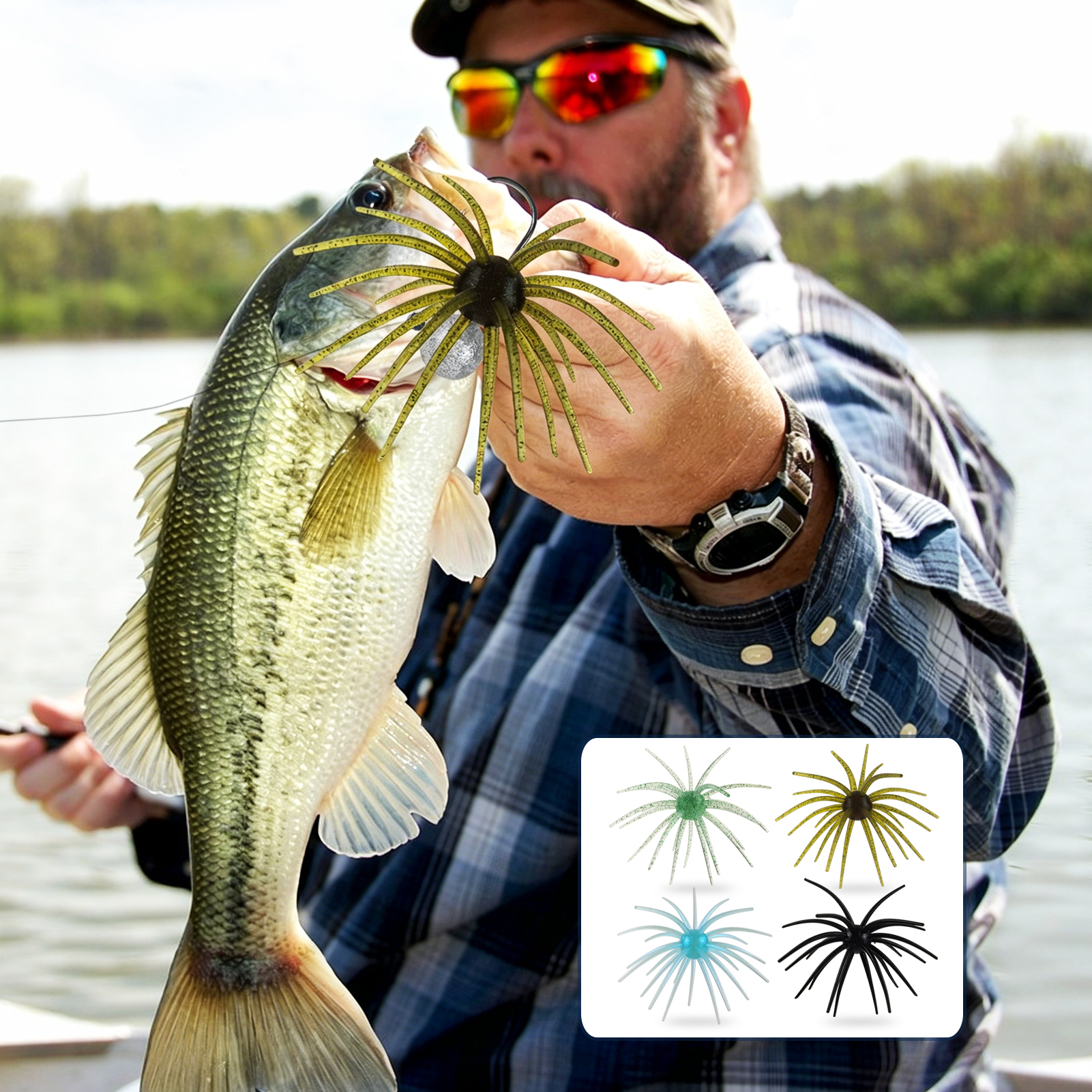 FREE FISHER Sea Urchin Bait,TPE Floating Fishing Lures,10.5cm 9g Dice Artificial Lure,13.5cm 17g Creature Baits for Wacky/Neko Rigs