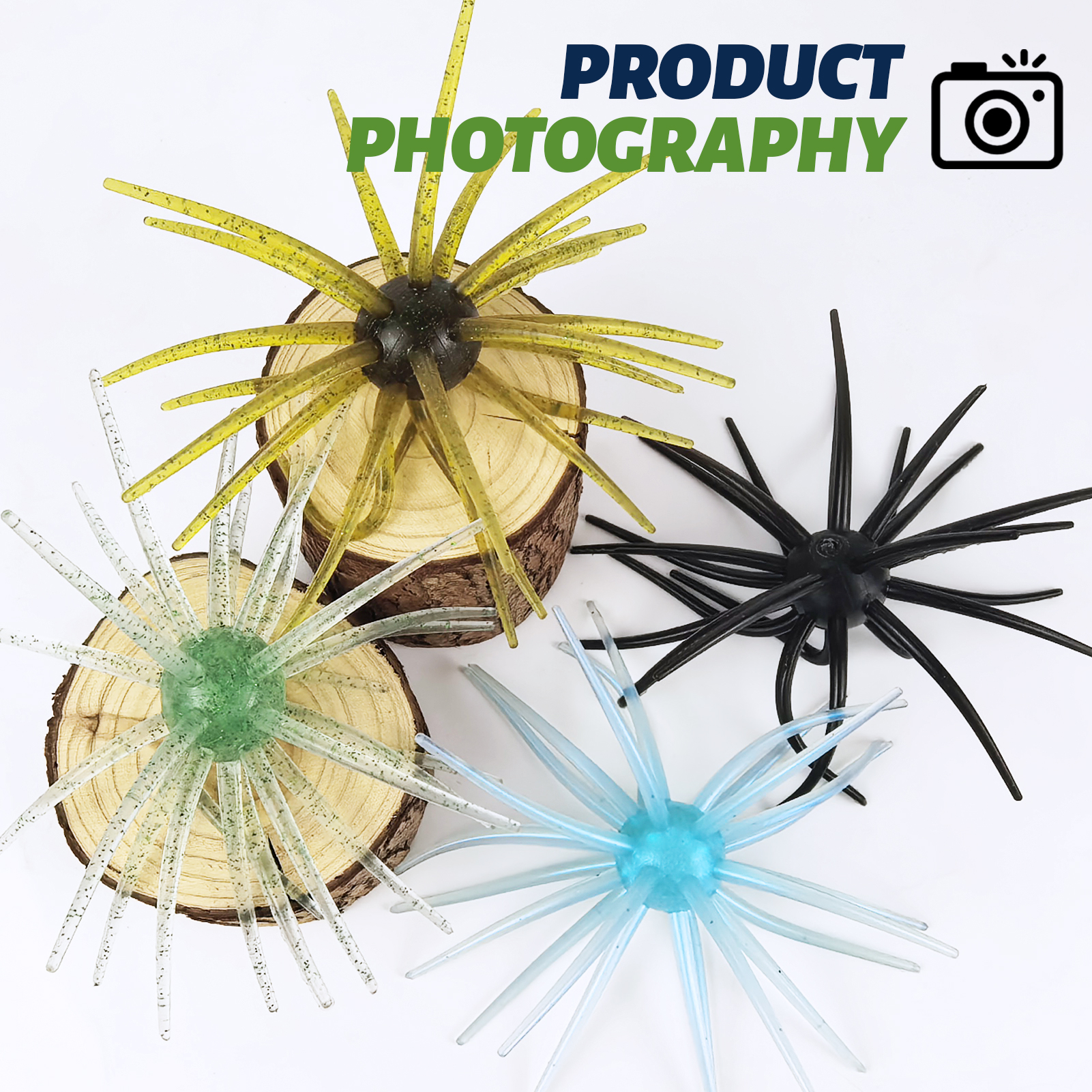 FREE FISHER Sea Urchin Bait,TPE Floating Fishing Lures,10.5cm 9g Dice Artificial Lure,13.5cm 17g Creature Baits for Wacky/Neko Rigs