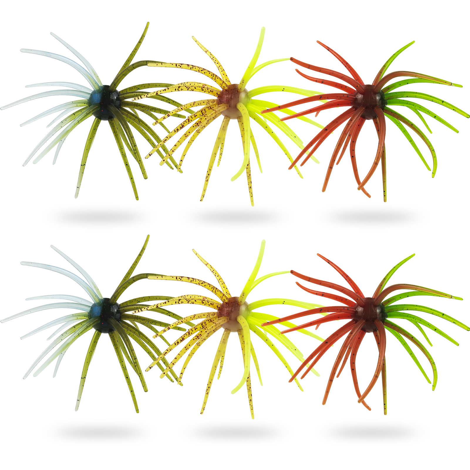 FREE FISHER Fishing Sea Urchin Baits Kit,TPE Floating Soft Fuzzy Lures,5cm/9cm/11cm/13cm Dice Artificial Creature Lures for Trout/Bass 