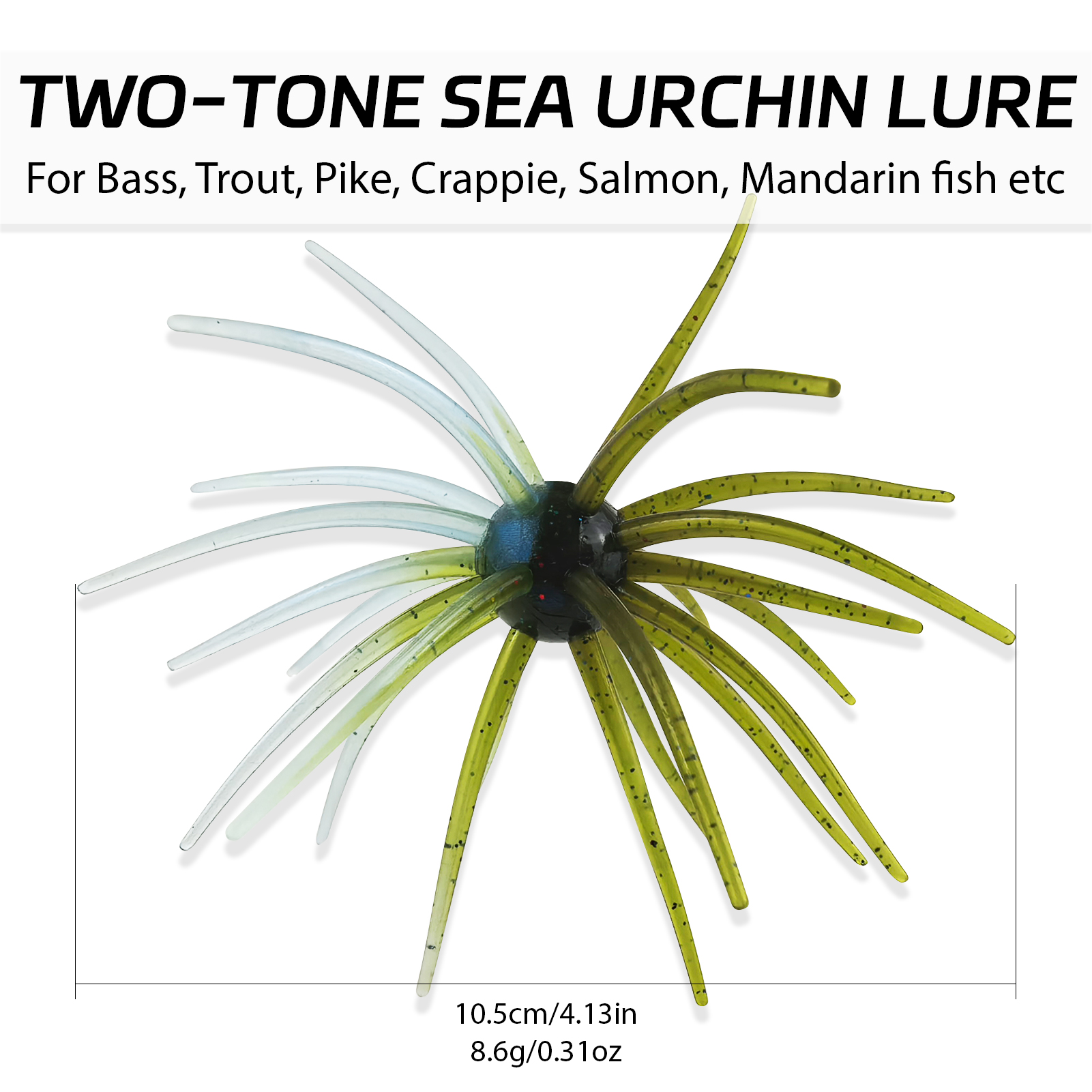 FREE FISHER Fishing Sea Urchin Baits Kit,TPE Floating Soft Fuzzy Lures,5cm/9cm/11cm/13cm Dice Artificial Creature Lures for Trout/Bass 