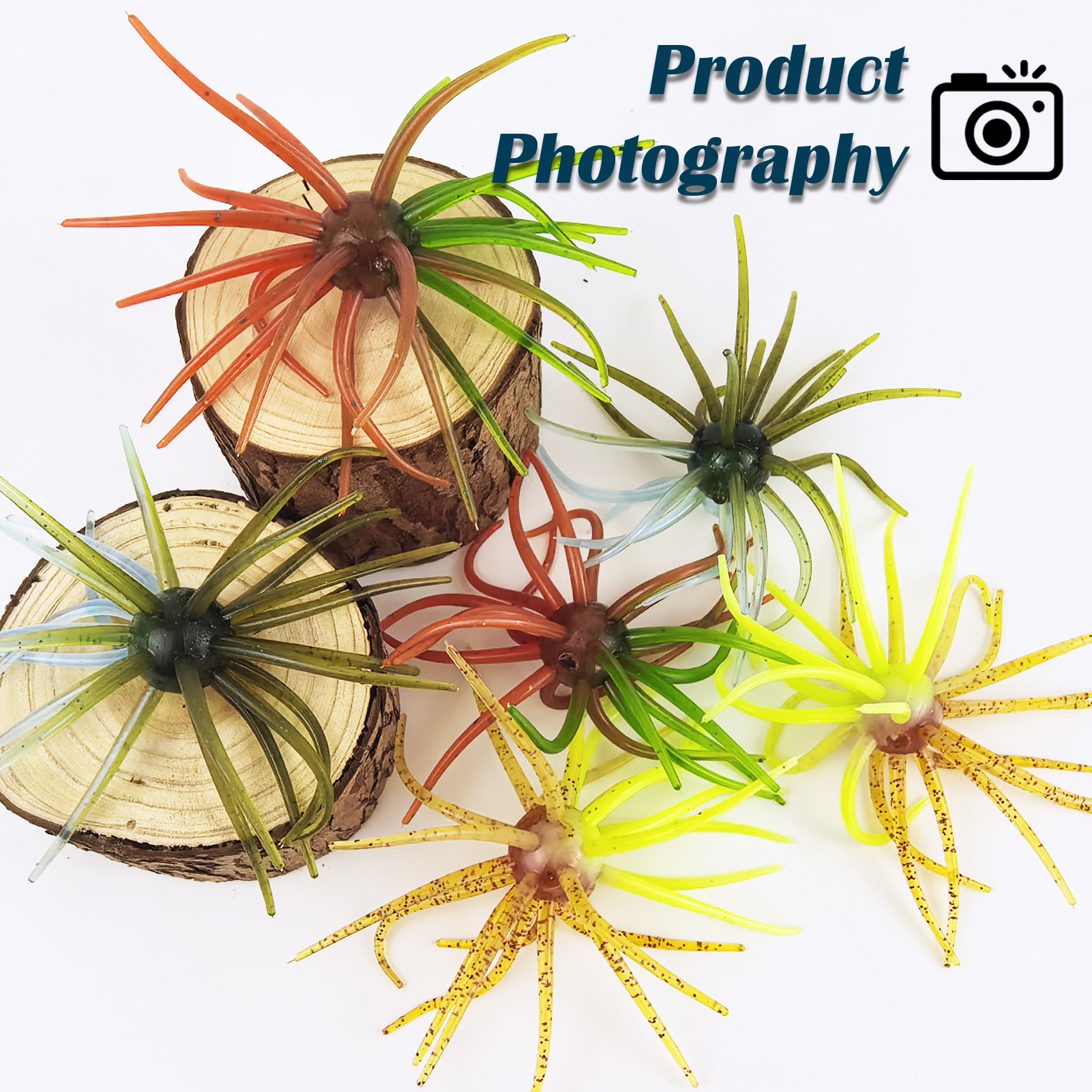 FREE FISHER Sea Urchin Bait,TPE Floating Fishing Lures,10.5cm 9g Dice Artificial Lure,13.5cm 17g Creature Baits for Wacky/Neko Rigs