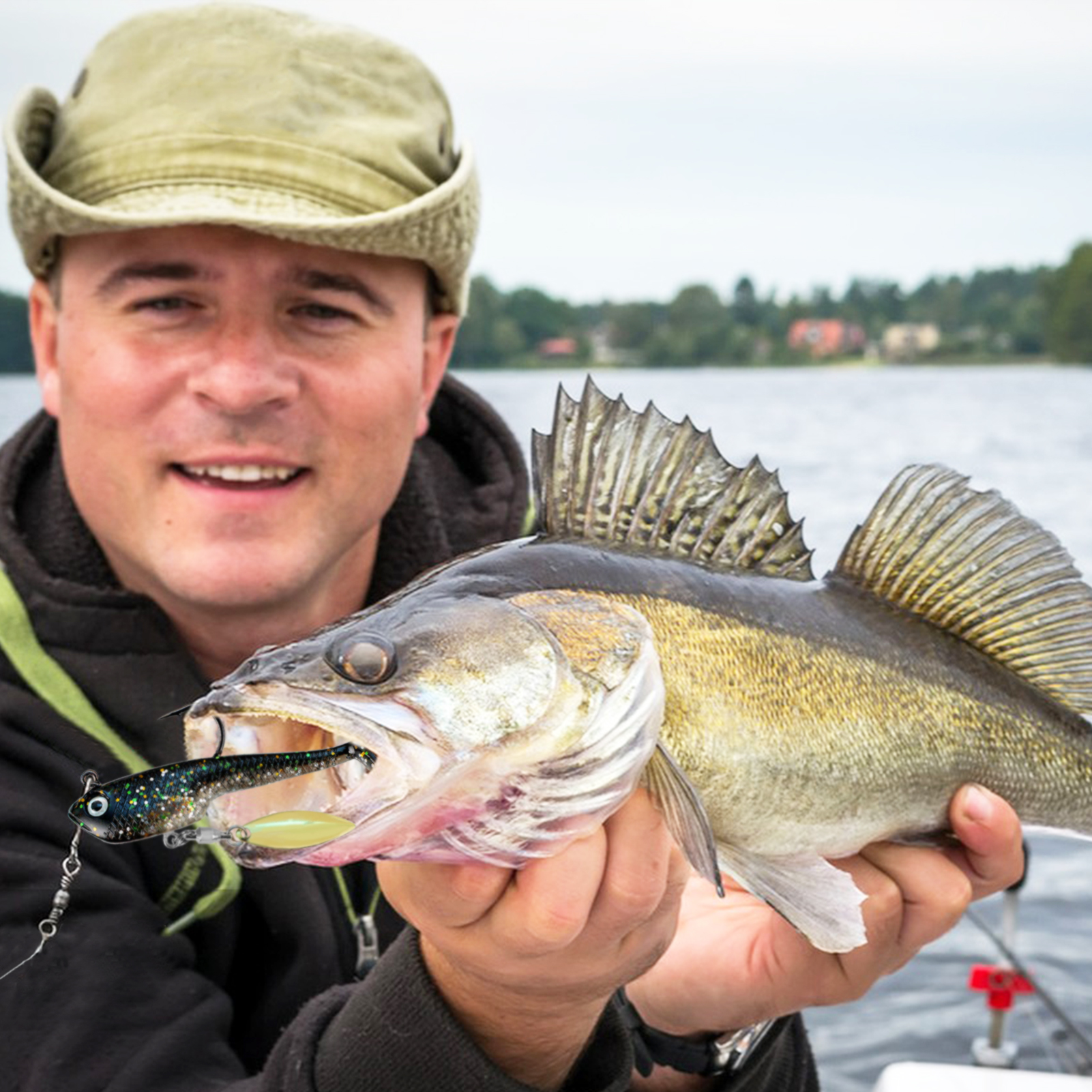 FREE FISHER Wobblers Swimbait for Trout Bass,Spinner Fish Soft Baits,6.5cm/12g Spoon Sequins Jig Head Artificial Lures 7cm/17.7g