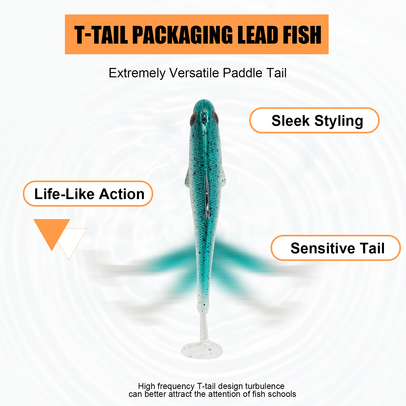 FREE FISHER 5pc Soft Fishing Lures Paddle Swimbait,8.5cm/12.3g Fishing Jig Head Hook Artificial Baits,Pre-Rigged T-tail Wobblers