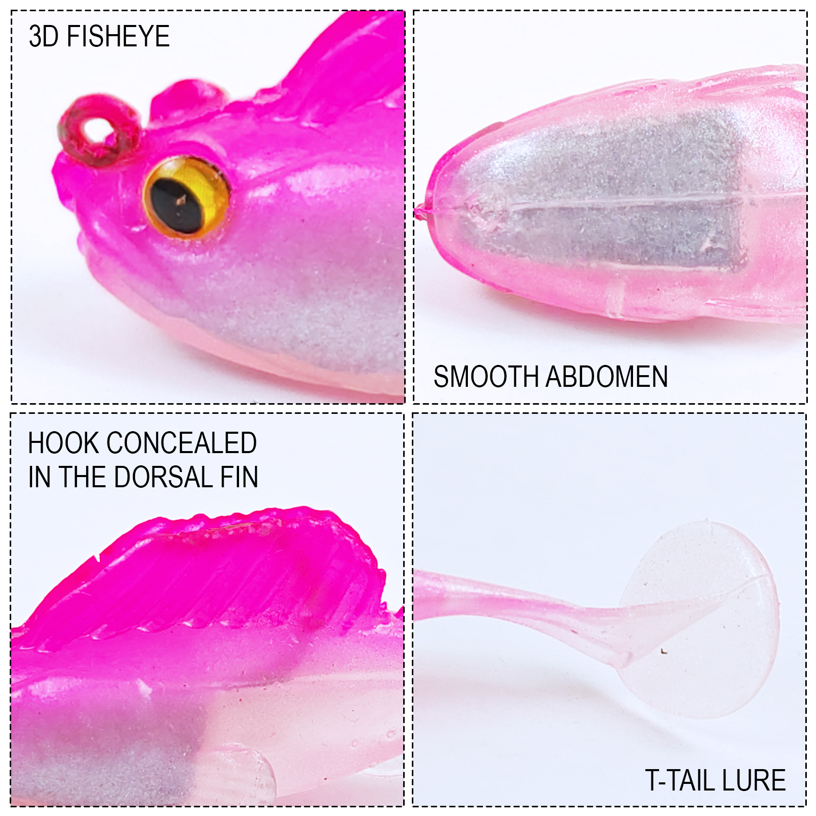 FREE FISHER 6pcs/Lot Weedless Soft Fishing Lures,5.5cm 10g/8cm 20g Pre-Rigged Paddle Tail Swimbaits,Jig Head Bait for Bass Trout Walleye