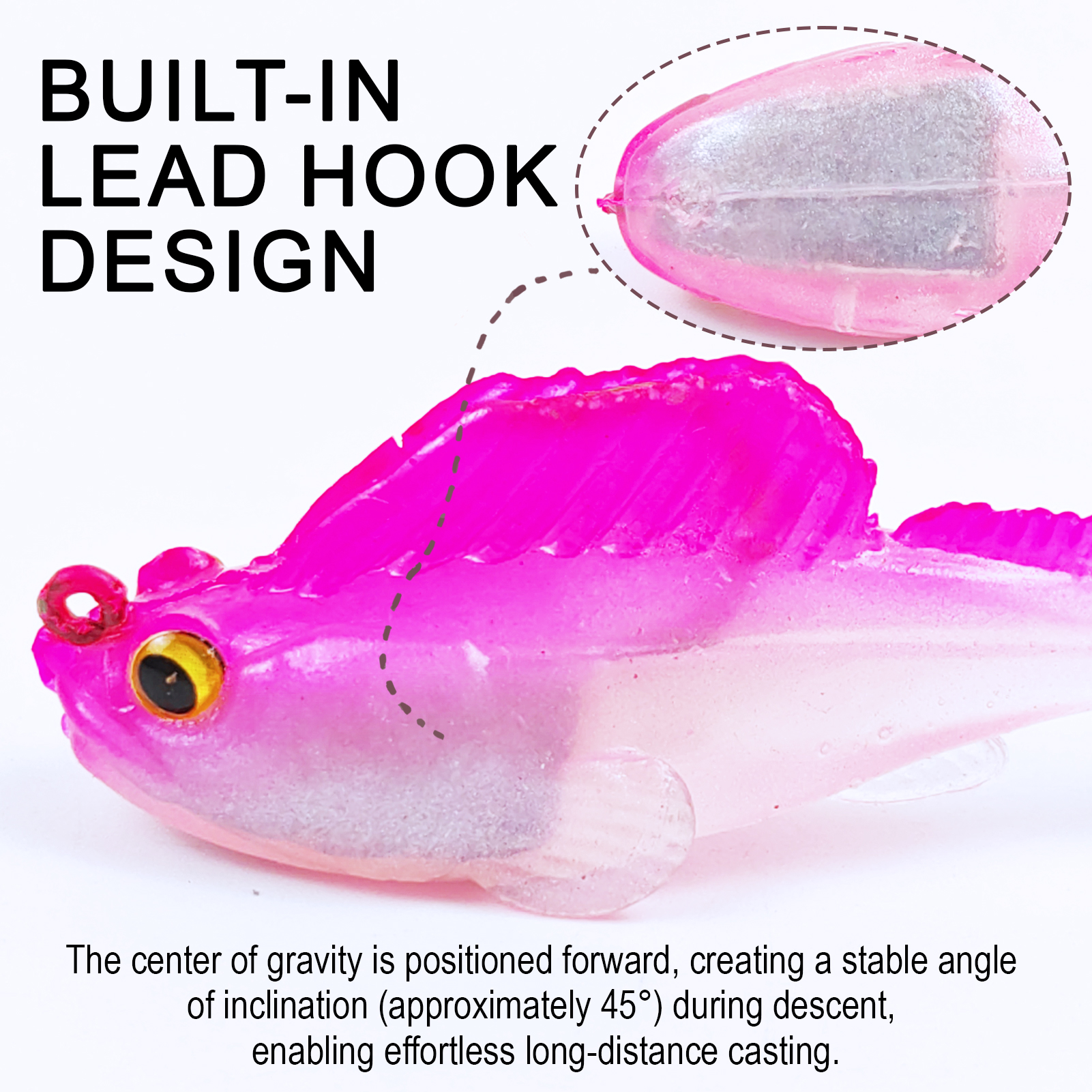 FREE FISHER 6pcs/Lot Weedless Soft Fishing Lures,5.5cm 10g/8cm 20g Pre-Rigged Paddle Tail Swimbaits,Jig Head Bait for Bass Trout Walleye