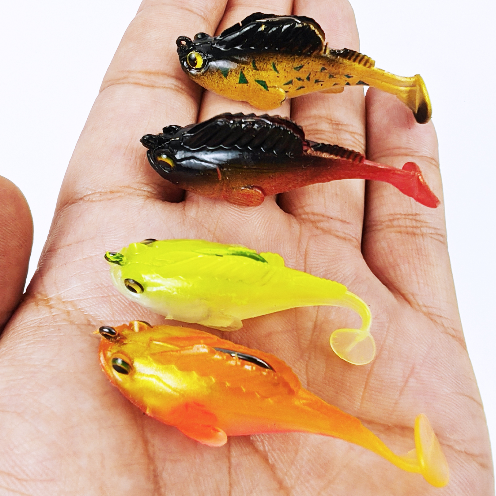 FREE FISHER 6pcs/Lot Weedless Soft Fishing Lures,5.5cm 10g/8cm 20g Pre-Rigged Paddle Tail Swimbaits,Jig Head Bait for Bass Trout Walleye