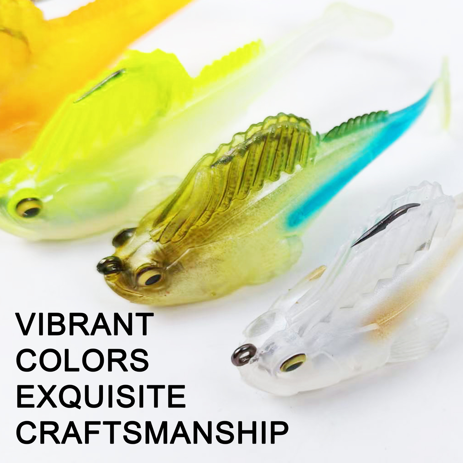 FREE FISHER 6pcs/Lot Weedless Soft Fishing Lures,5.5cm 10g/8cm 20g Pre-Rigged Paddle Tail Swimbaits,Jig Head Bait for Bass Trout Walleye