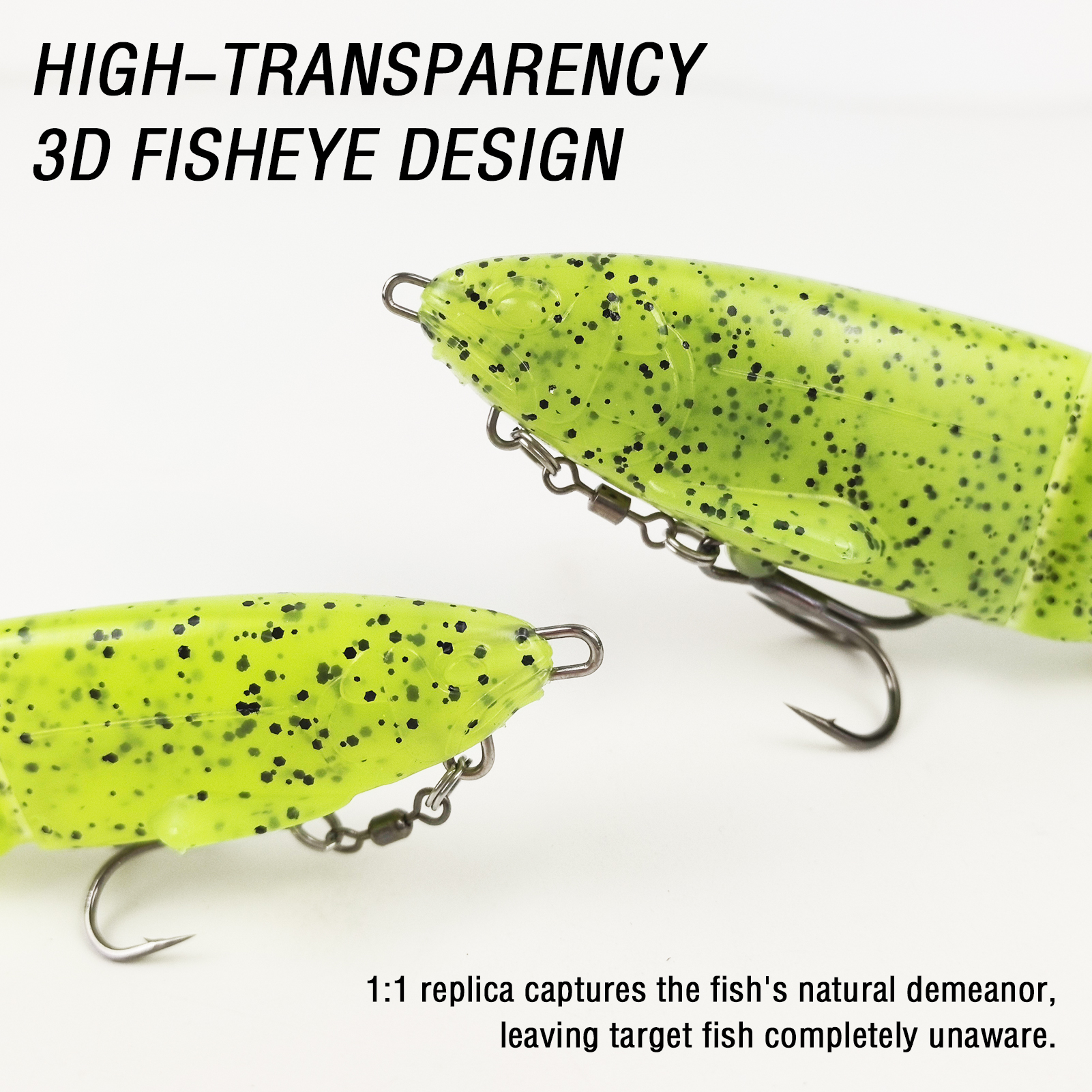 FREE FISHER 2pcs/Lot Soft Glide Baits,Bass Fishing 12cm 11g/17cm 35g Lures with Hook,3D Fisheyes Jointed Swimbaits for Saltwater 