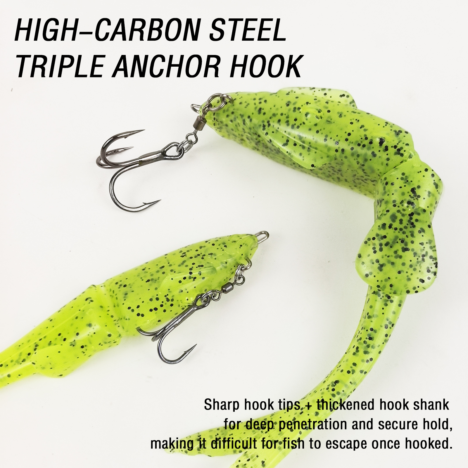 FREE FISHER 2pcs/Lot Soft Glide Baits,Bass Fishing 12cm 11g/17cm 35g Lures with Hook,3D Fisheyes Jointed Swimbaits for Saltwater 