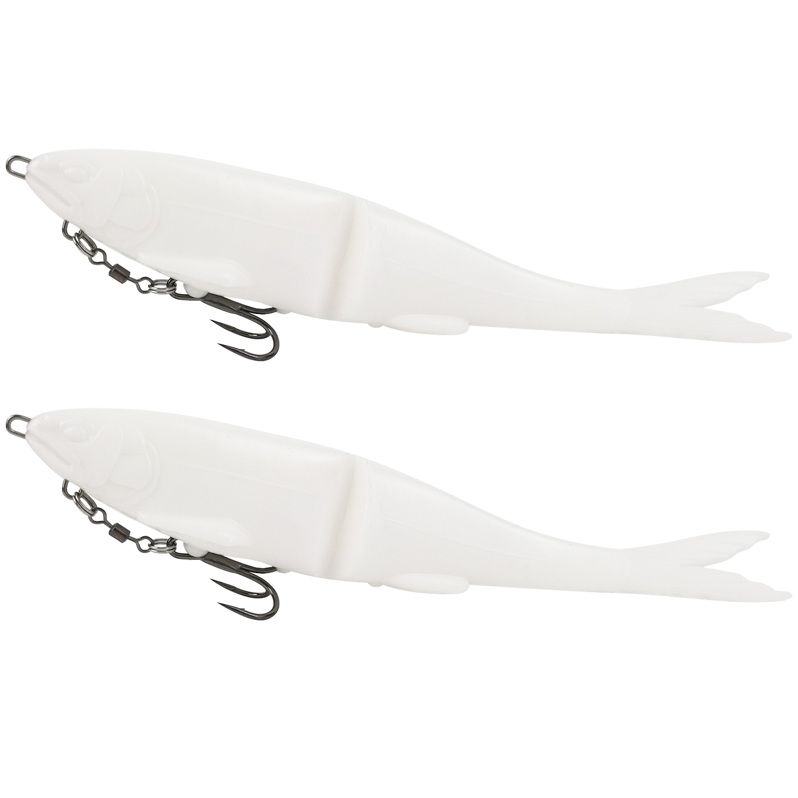 FREE FISHER 2pcs/Lot Soft Glide Baits,Bass Fishing 12cm 11g/17cm 35g Lures with Hook,3D Fisheyes Jointed Swimbaits for Saltwater 