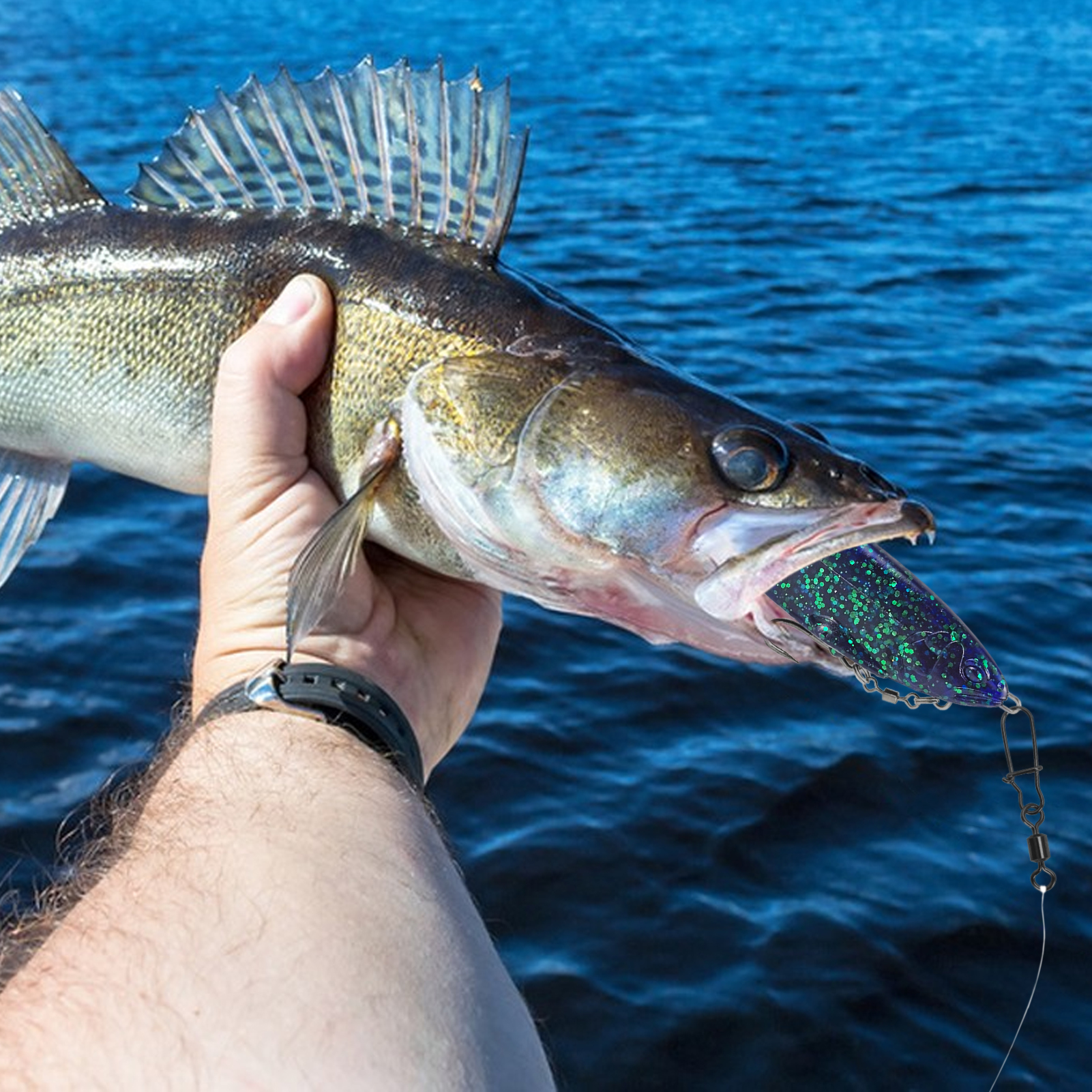 FREE FISHER 2pcs/Lot Soft Glide Baits,Bass Fishing 12cm 11g/17cm 35g Lures with Hook,3D Fisheyes Jointed Swimbaits for Saltwater 