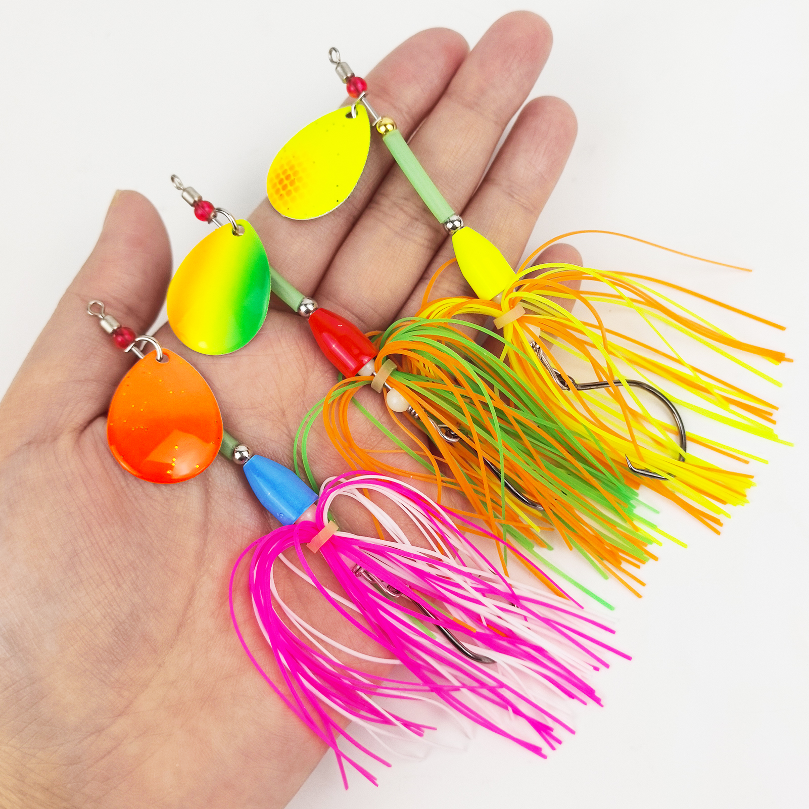 FREE FISHRE 3pcs/Lot Fishing Spinnerbaits,11cm 9g Single Hook Inline Spinners,Sinker Weights Trout Trolling Lures for Bass Pike 