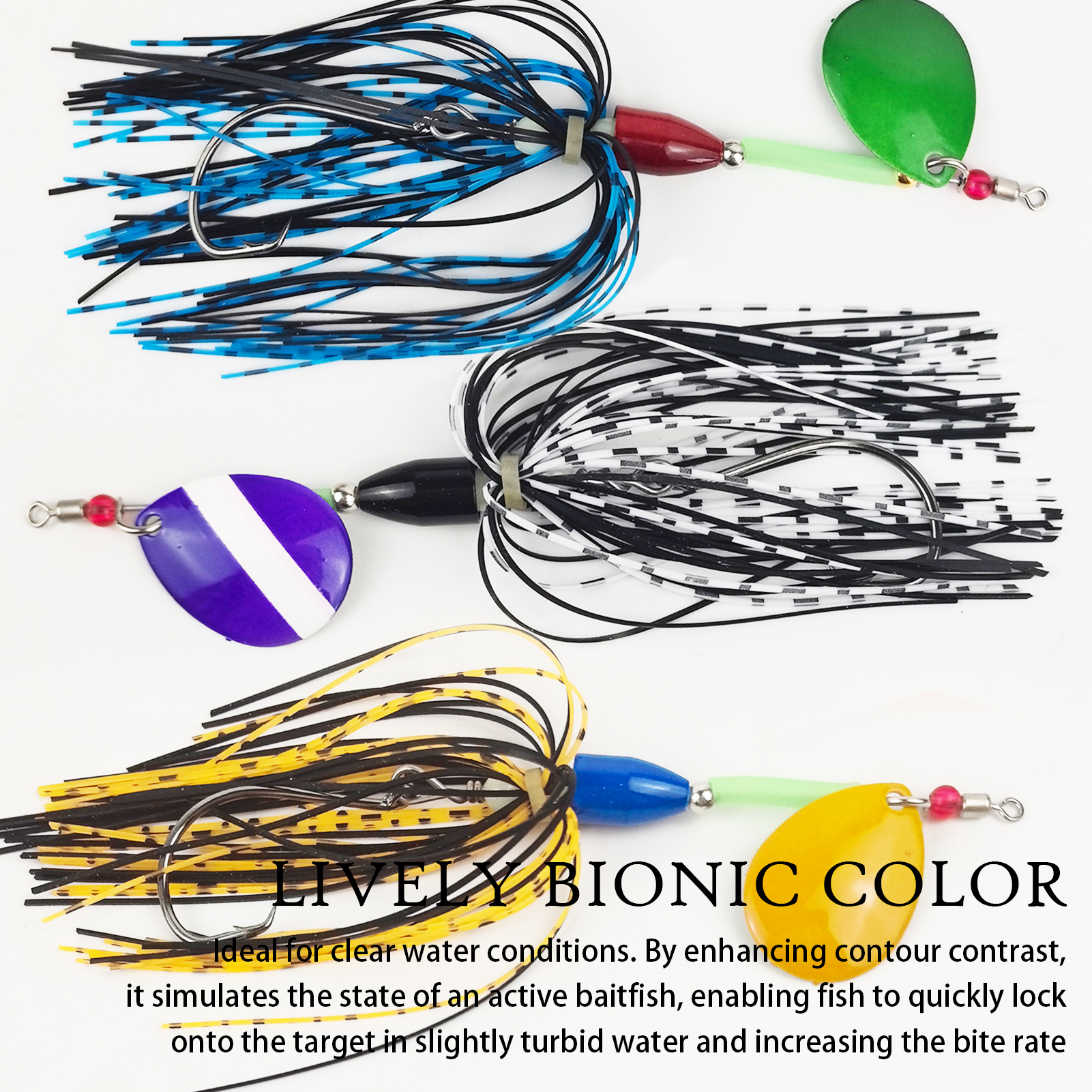 FREE FISHRE 3pcs/Lot Fishing Spinnerbaits,11cm 9g Single Hook Inline Spinners,Sinker Weights Trout Trolling Lures for Bass Pike 