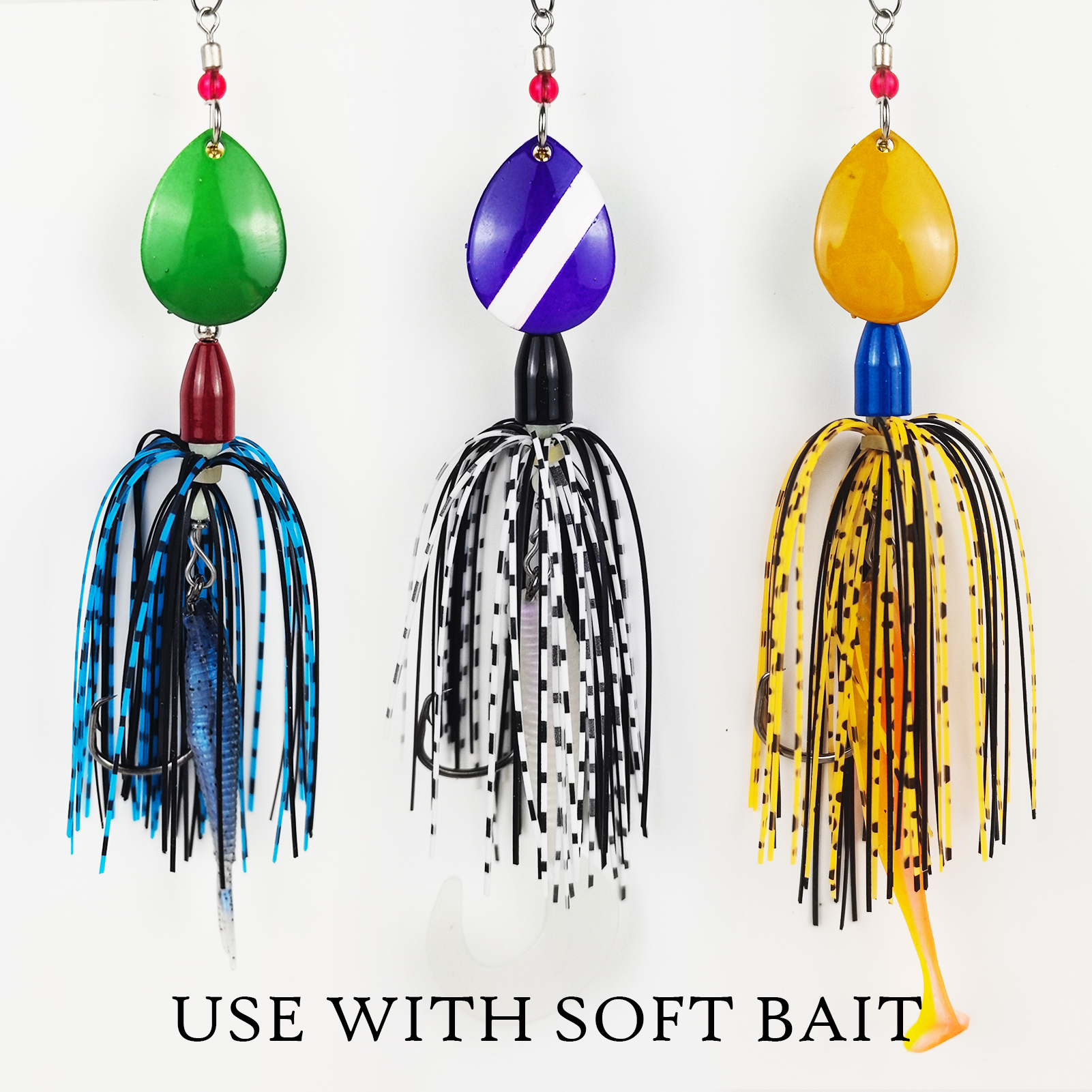 FREE FISHRE 3pcs/Lot Fishing Spinnerbaits,11cm 9g Single Hook Inline Spinners,Sinker Weights Trout Trolling Lures for Bass Pike 