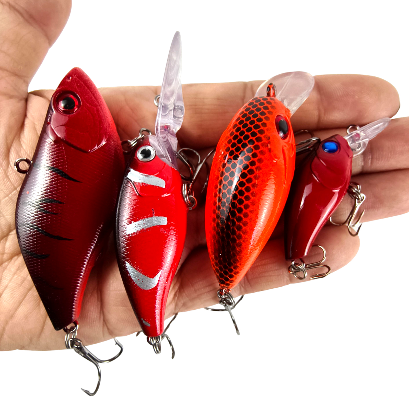 FREE FISHER Reds for Spring,Fishing Quality Lures Kit,22pcs/Box Crankbaits Soft Worm,Blade Spinnerbaits,Frogs Jig Head Buzz Bait 