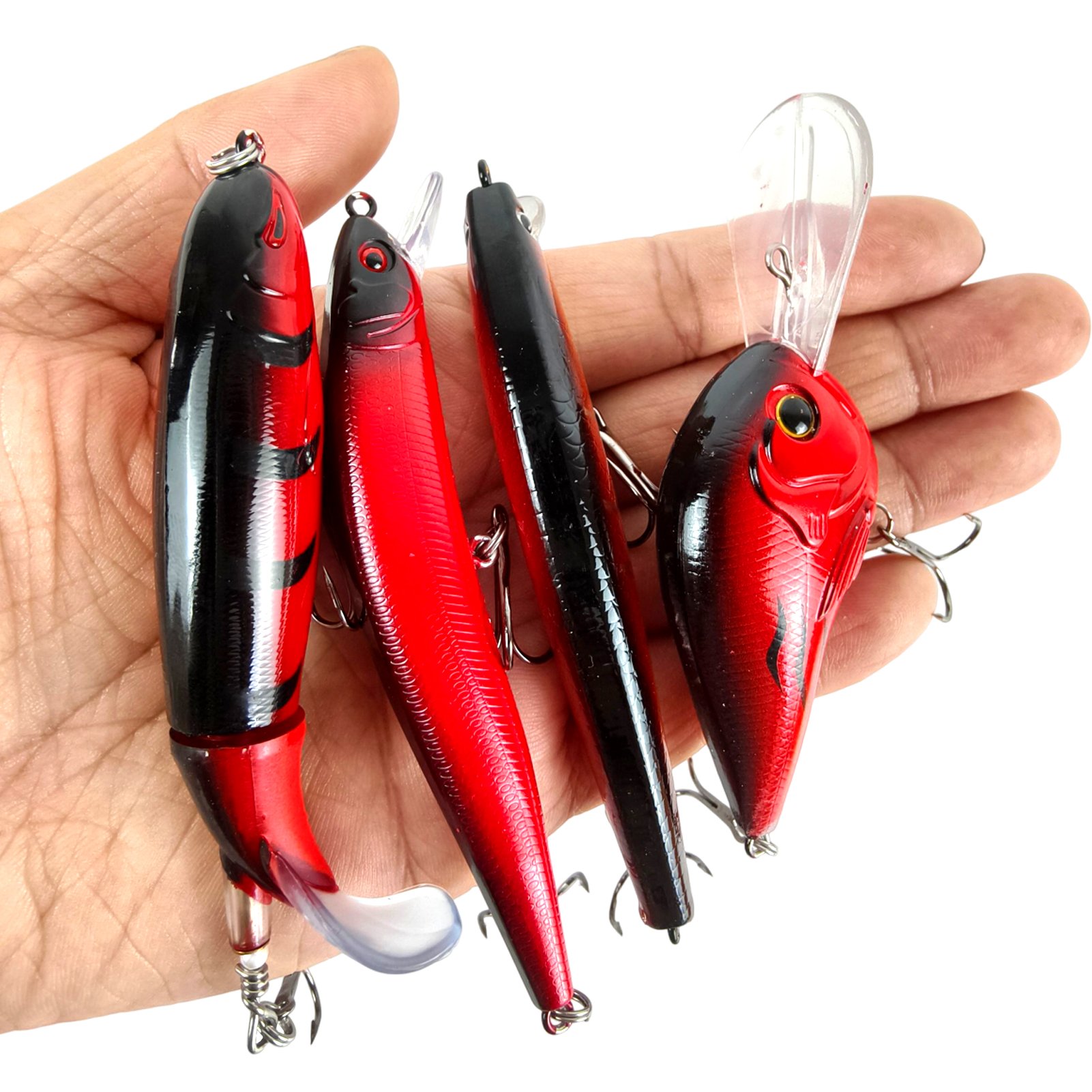 FREE FISHER Reds for Spring,Fishing Quality Lures Kit,22pcs/Box Crankbaits Soft Worm,Blade Spinnerbaits,Frogs Jig Head Buzz Bait 