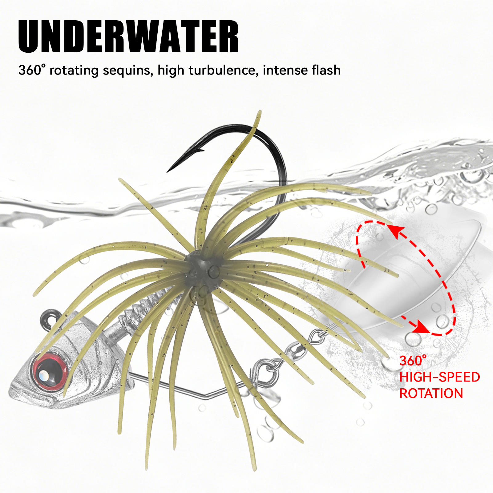 FREE FISHER Sea Urchin Bait with JIG Head Hooks Kit,9cm 2.8g Fishing Soft Creature Lures,Fishing Weights Crackhook Swimbaits Set