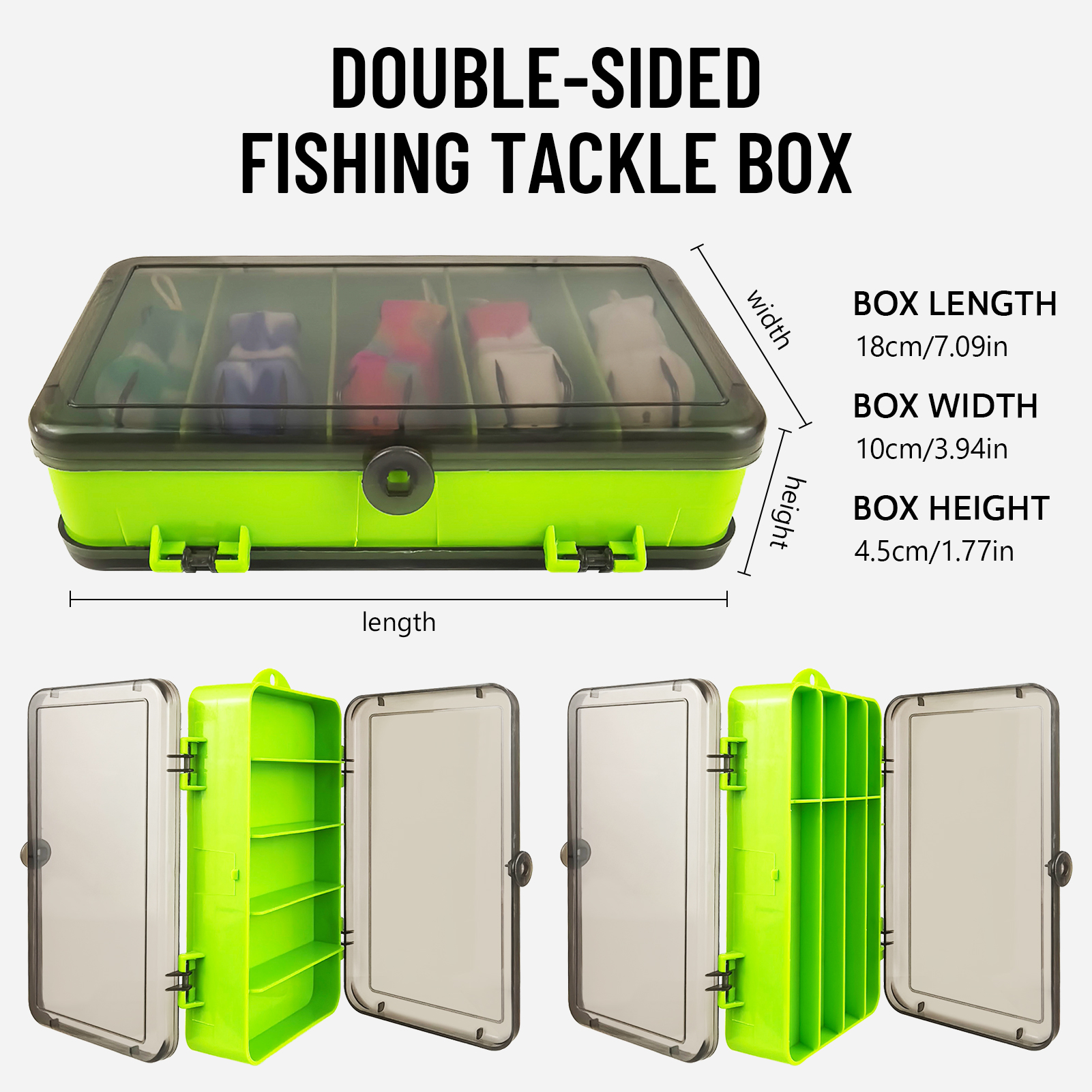 FREE FISHER 20pcs/Lot Thunder Frogs Kit,Topwater Soft Frog Baits Creature Lures,Offset Crankhooks with Fishing Tools Tackle Box