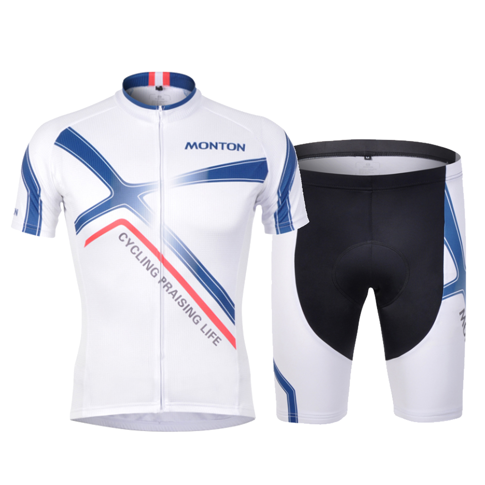 FREE FISHER Short Sleeve Mens Cycling Jersey Set Quick-Dry Breathable Bicycle Riding Wear for MTB Roading Biking 3D Silicone Cushion Shorts