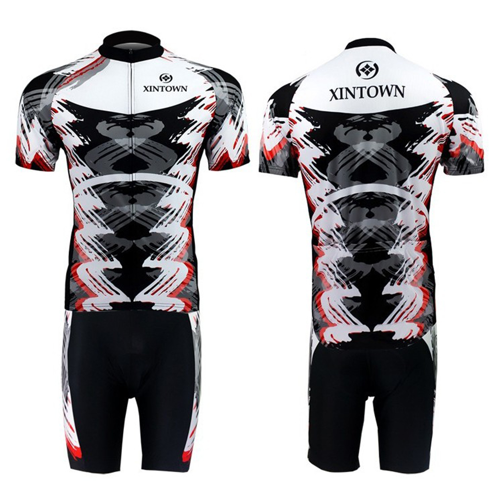 FREE FISHER MTB Road Biking Wear Short Sleeve Mens Cycling Jersey Set Quick-Dry Breathable Bicycle Cloyhing with 3D Silicone Cushion Shorts