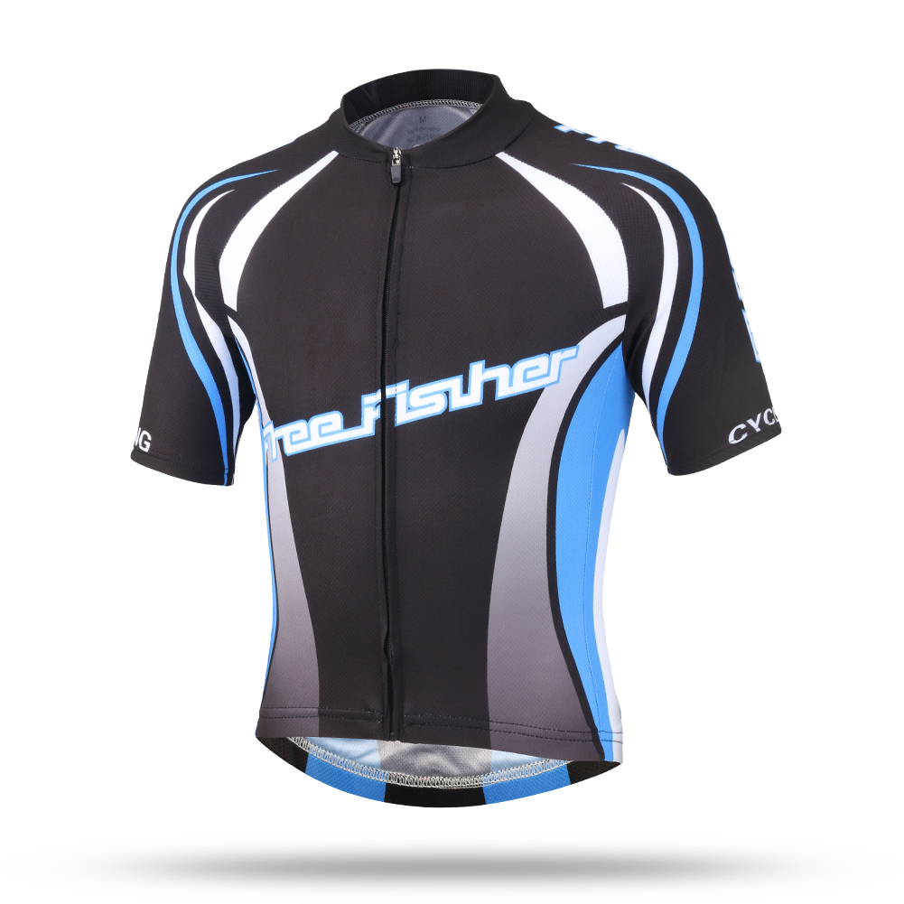 FREE FISHER Boys Bike Wear Short Sleeve Quick-dry Tops with 3D Padded Shorts Cartoon Print Breathable Children's Cycling Jersey Set