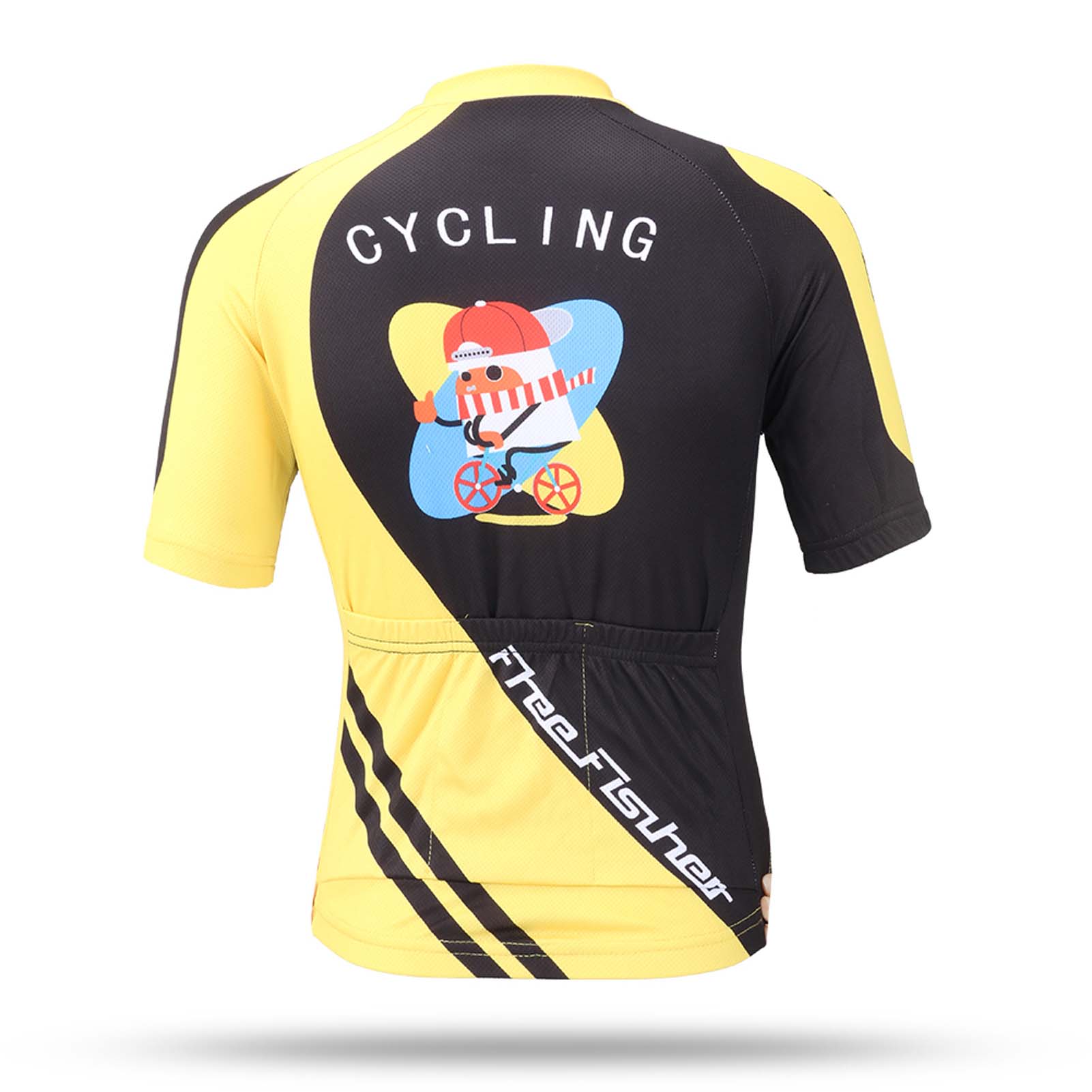 FREE FISHER Boys Bike Wear Short Sleeve Quick-dry Tops with 3D Padded Shorts Breathable Children's Cycling Jersey Kids Bicycle Set