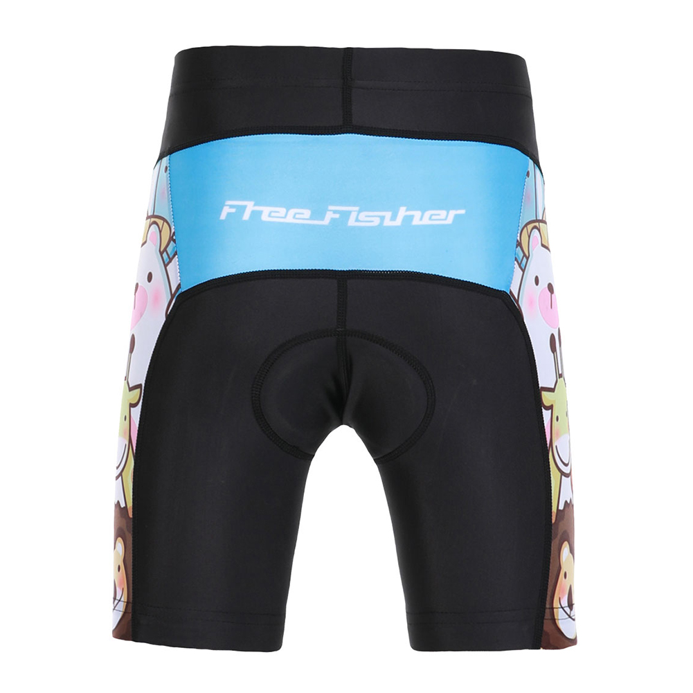 FREE FISHER Children's Cycling Suits Animals Print Short Sleeve Quick-day Bicycle Jersey with Gel Pad Shorts MTB Road Riding Bike Wear
