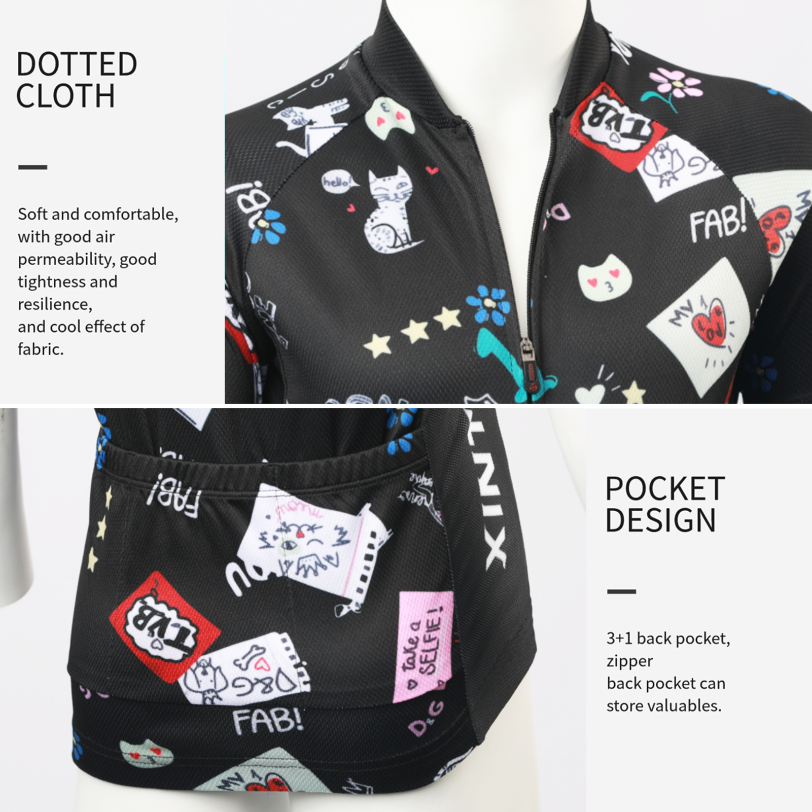 FREE FISHER Cycling Jersey Set for Children Short Sleeve Cartoon Print Quick Dry Boys Girls Bike Wear MTB Road Riding Bicycle Tops Shorts Set