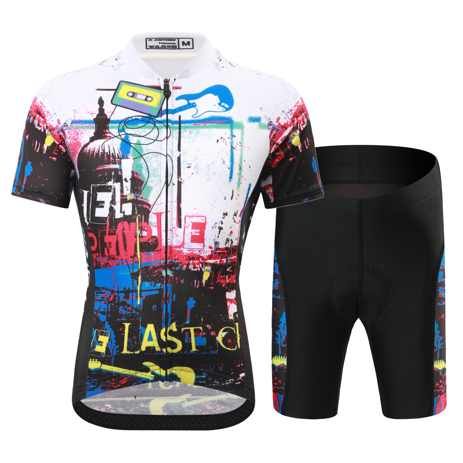 FREE FISHER Cycling Jersey Set for Children Short Sleeve Cartoon Print Quick Dry Boys Girls Bike Wear MTB Road Riding Bicycle Tops Shorts Set